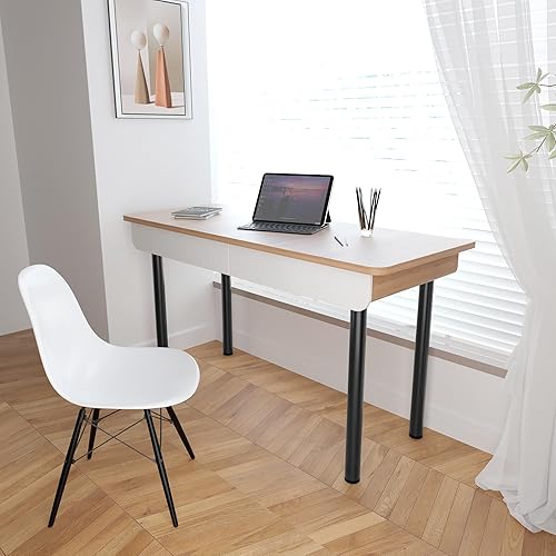 Miniatura 5 de Patas de mesa de 28 pulgadas, patas cilíndricas para mesa, juego de 4 patas de escritorio de metal con patas ajustables, patas resistentes