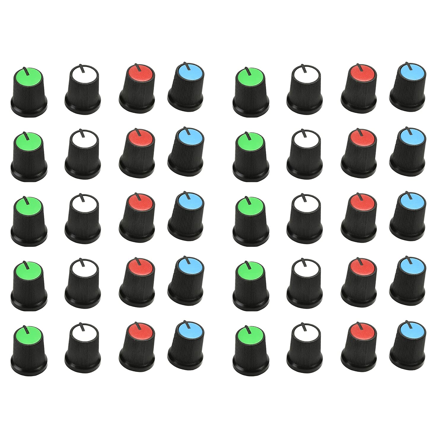 Fielect 60Pcs Potentiometer Control Knob 6mm Potentiometer