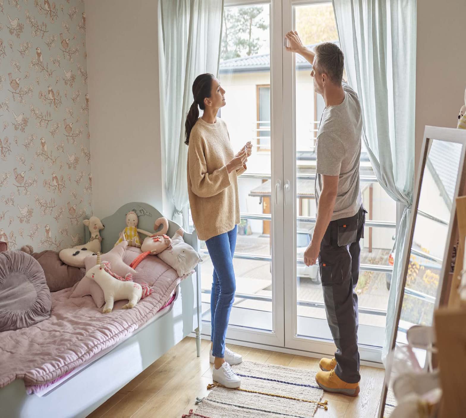 Schneider Electric Wiser Fenster-/Türsensor, Steuerung per App oder manuell, Zigbee, über Hub kompatibel mit Matter, Alexa, Google, Apple, Artikelnummer CCT591012