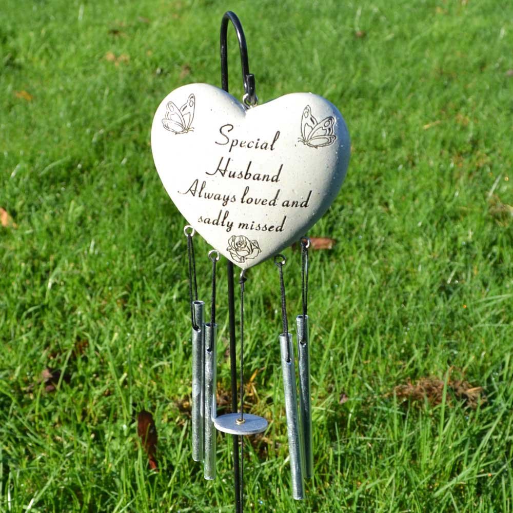 Angraves Silver Special Husband Always Loved Sadly Missed Memorial Wind Chime