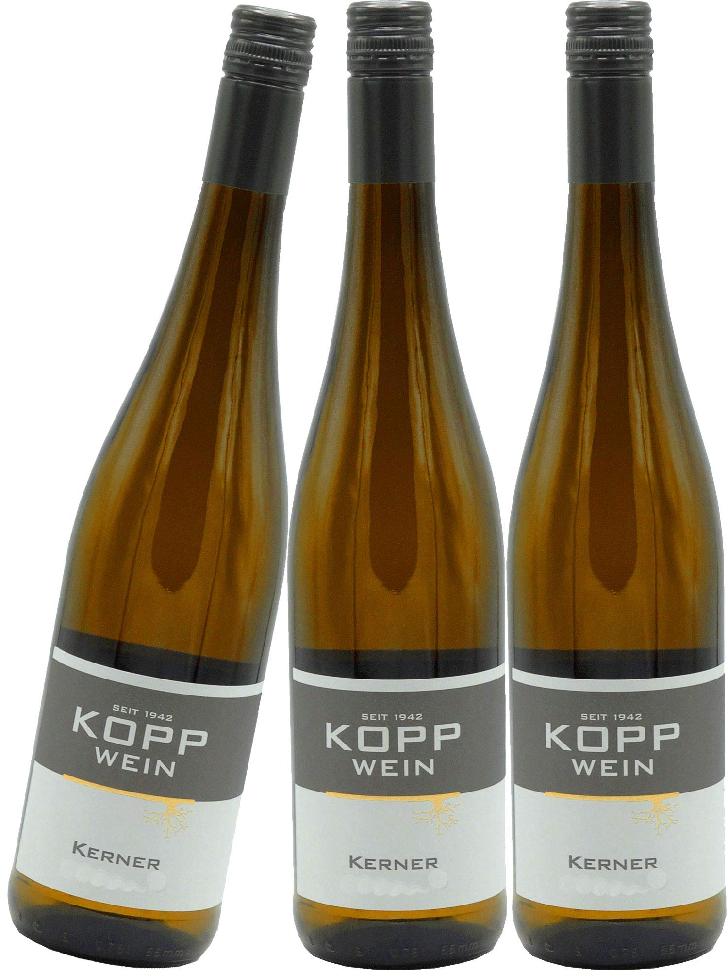3 Flaschen 2023er Kerner Spätlese Weißwein lieblich 0,75l, direkt vom Erzeuger: Weingut Kopp in Ranschbach