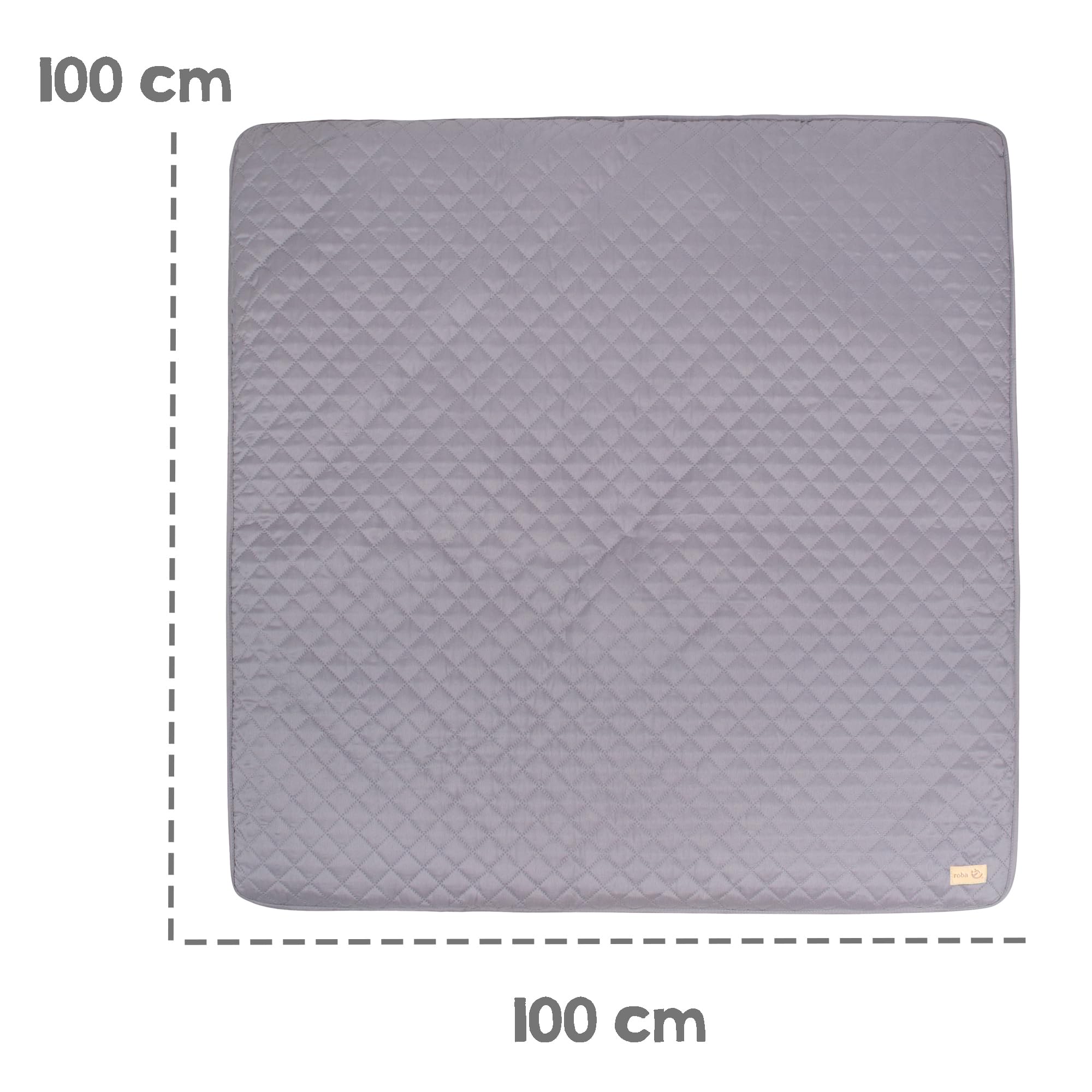 roba Krabbeldecke "roba Style" - 100 x 100 cm - Spieldecke gesteppt für Babys & Kleinkinder - Pflegeleichtes & schmutzabweisendes Material - Anthrazit