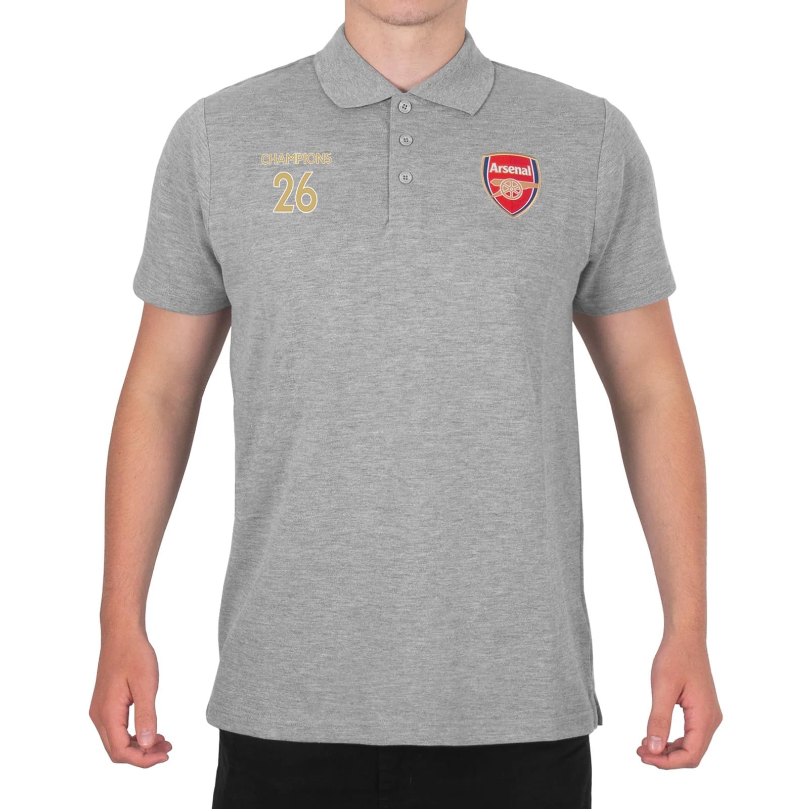 Arsenal Men's Grey Fc Polo Shirt Champions 2026 Official Football Gift 3XL