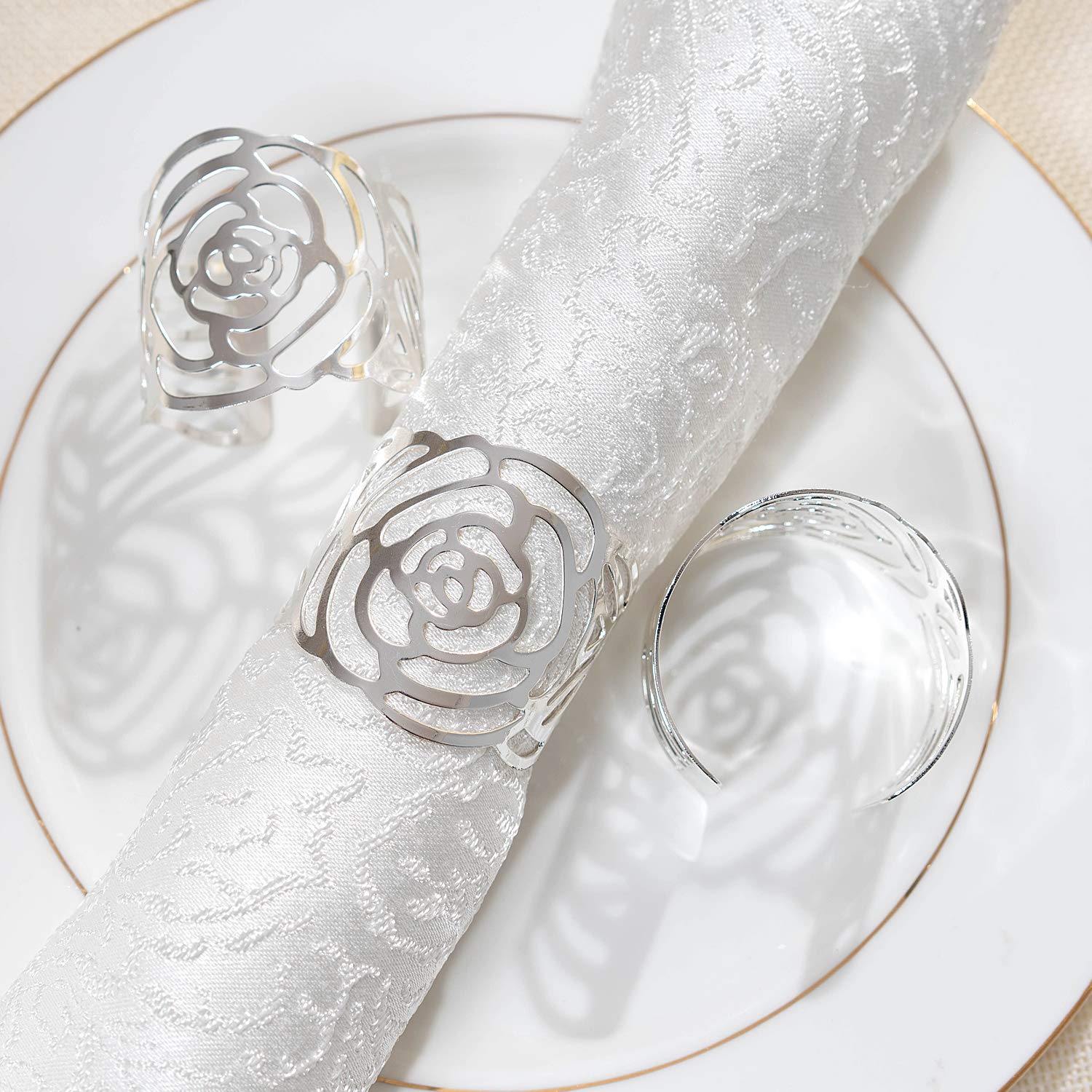 Amazon｜ナプキンリング 12個セット ナプキン留め 結婚式 披露宴 薔薇