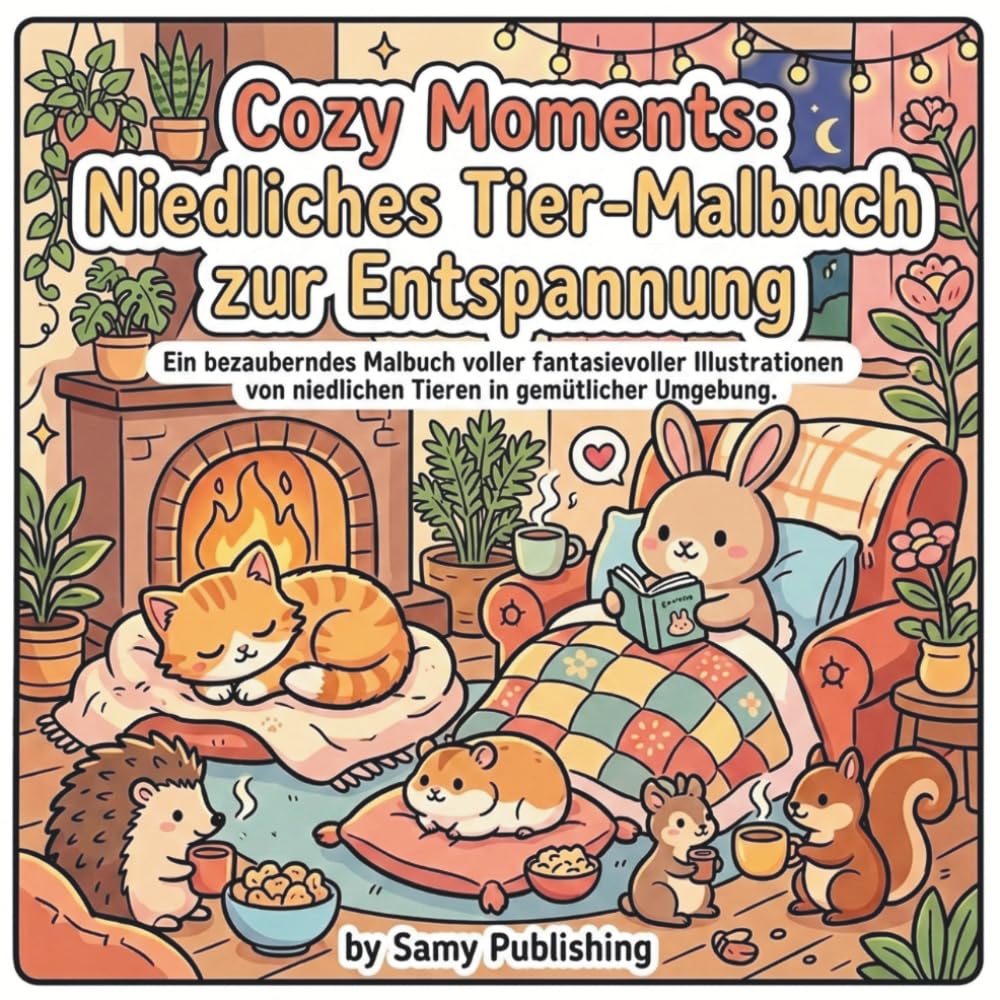 Cozy Momente: Niedliches Tier-Malbuch zur Entspannung: Gemütliche Abenteuer für jedes Alter zur Entspannung und kreativen Entfaltung