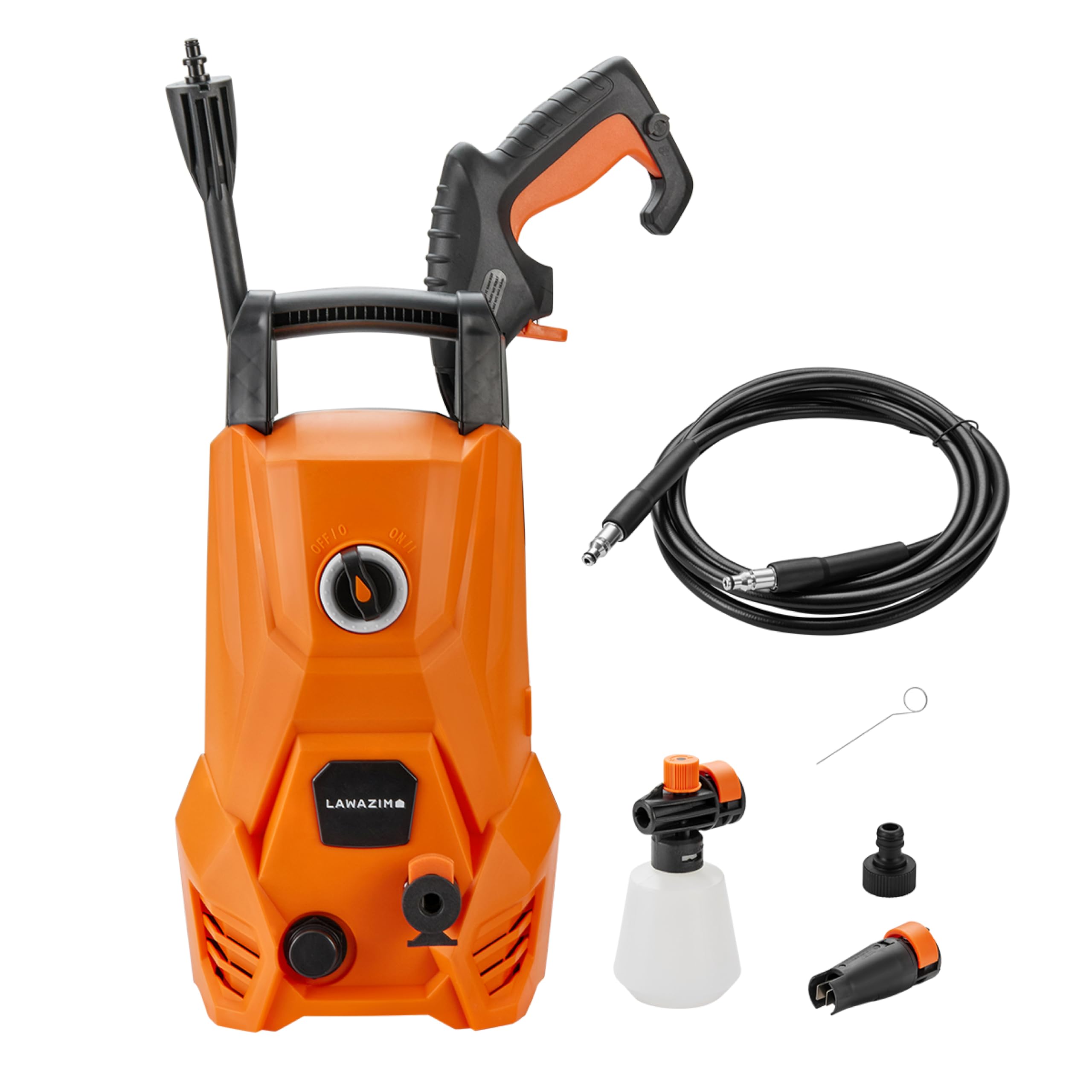 Lawazim High-Pressure Washer 82Bar - 1200W - Durable Electric Power Cleaner with BS Plug, 3m Hose, Soap Dispenser, and Long Handle - Compact Washer for Home Car Patio Outdoor and Industrial Cleaning