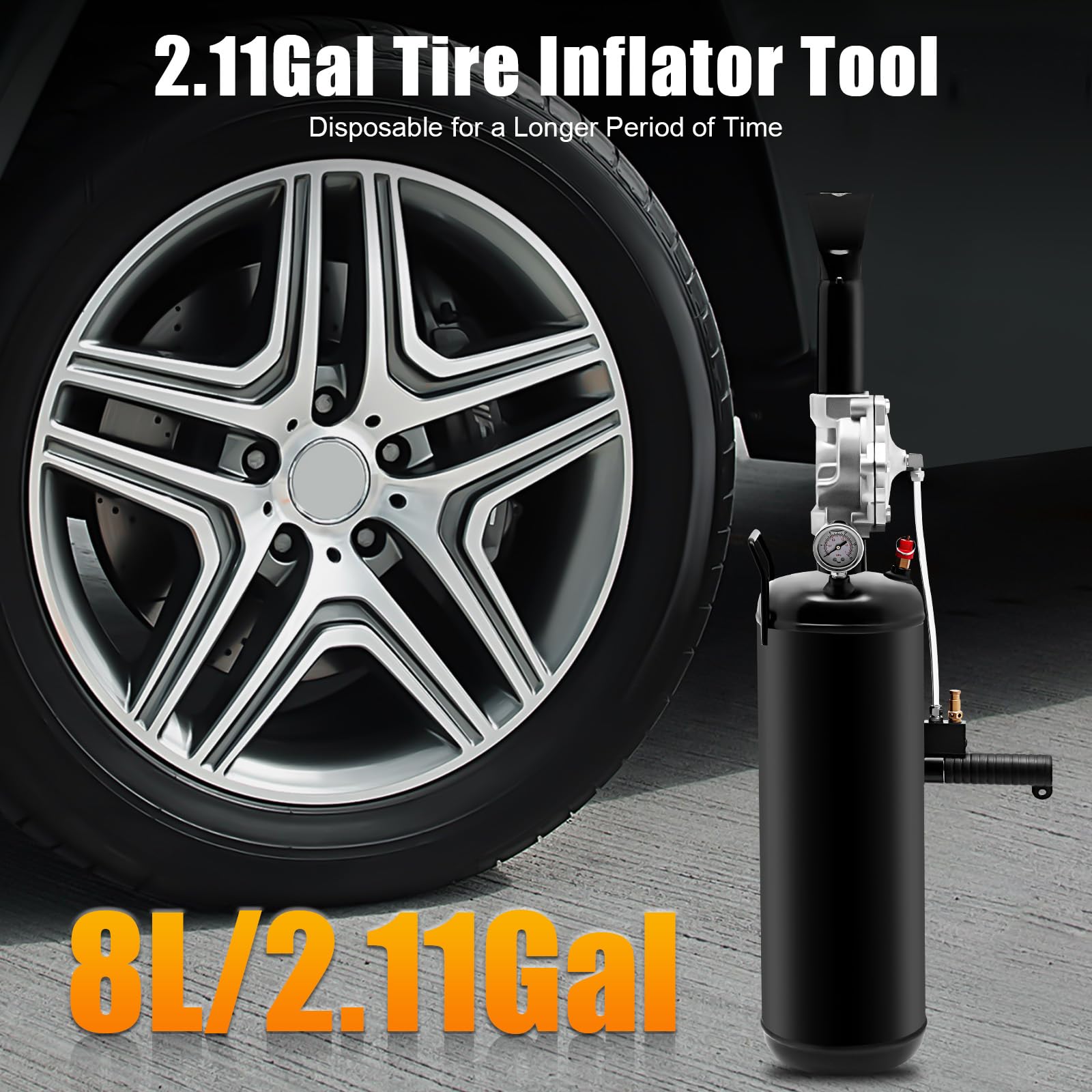 Bomba De Aire Portátil Digital Para Inflador De Neumáticos De Coche Color Negro Frecuencia 900 Psi
