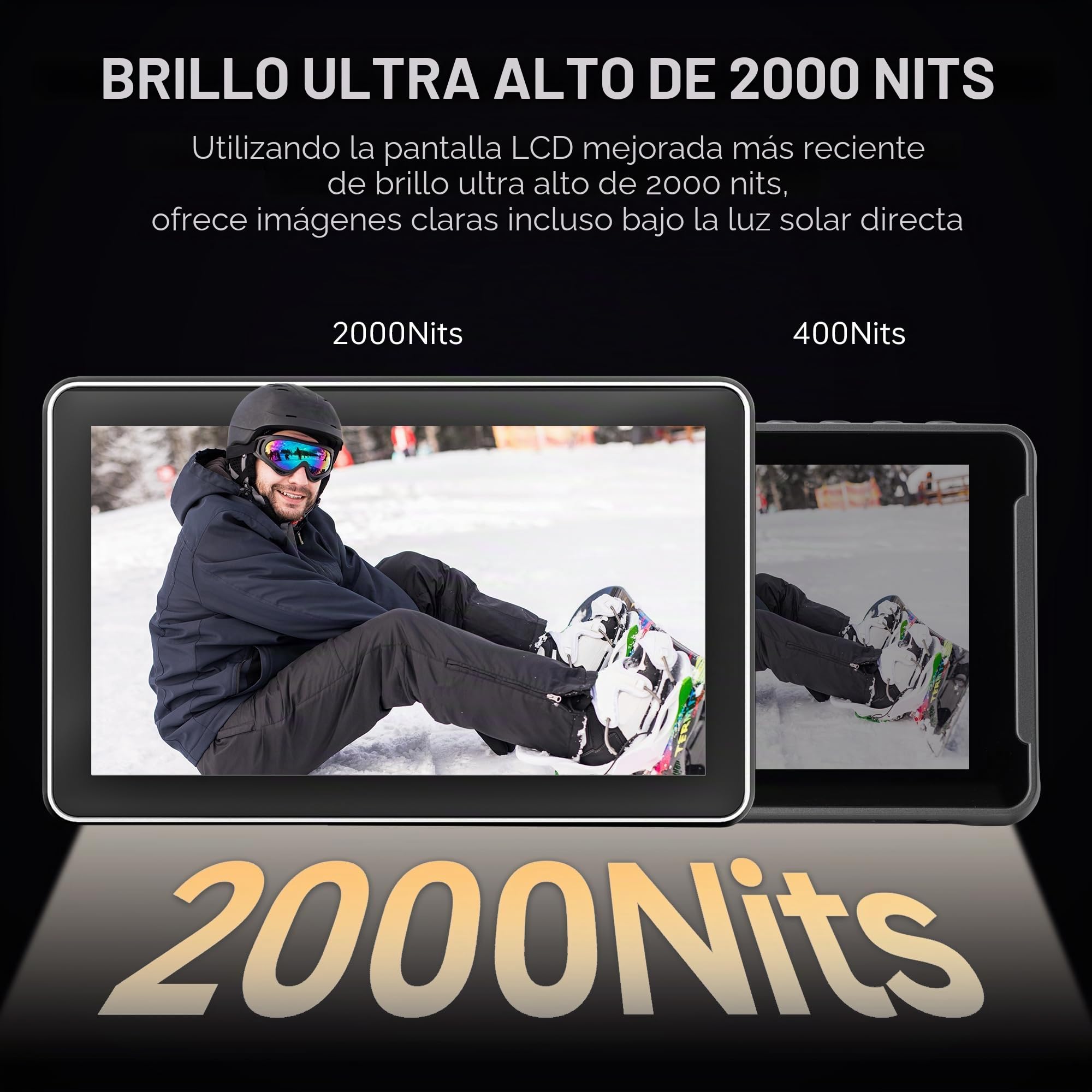 VILTROX DC-X3 Monitor de Campo de Cámara Táctil 2000 Nits DSLR Cámara Monitor con Pantalla de 6" Full HD 1920x1080 IPS 4K HDMI/3G-SDI Loop in/out, 3D LUTs Peaking Focus Assist, Parasol, Batería