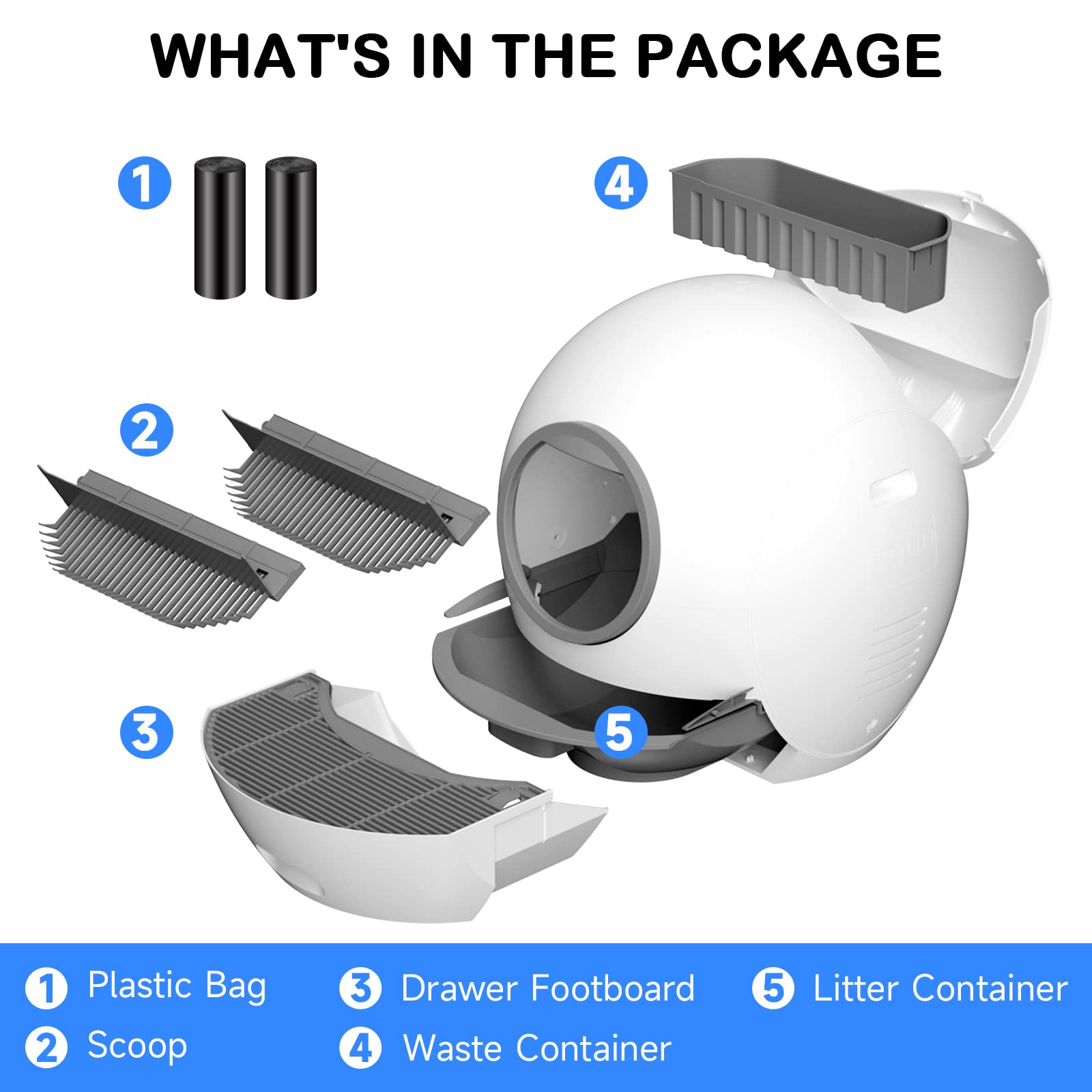 Hillpig SelfCleaning Cat Litter Box Extra Large Automatic Cat Litter