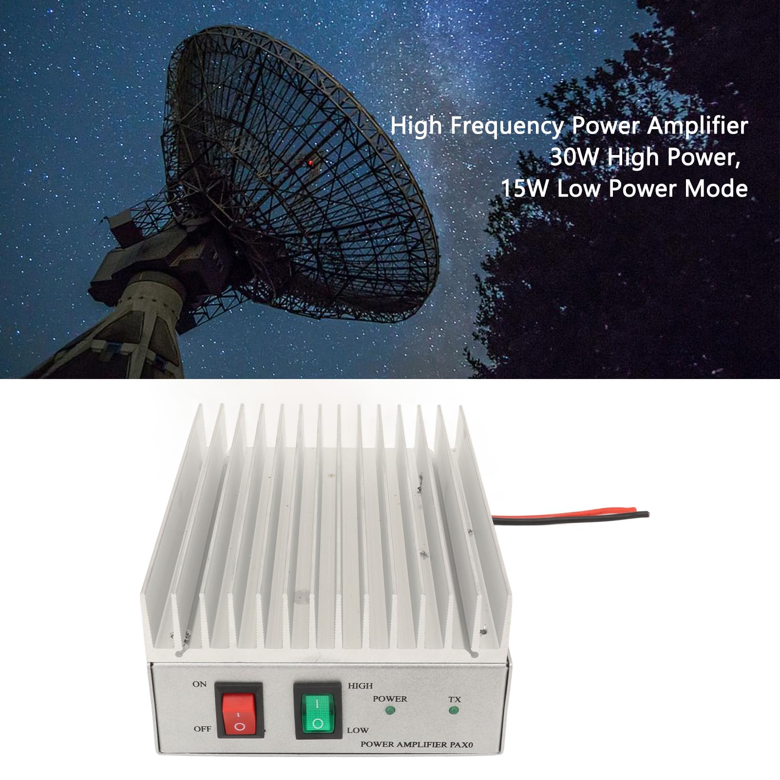 Fafeicy 400-470 MHz Wzmacniacz Mocy Częstotliwości 30 W 15 W Wyjściowe Aluminium Aluminium RF Wzmacniacz Mocy z Szybkim Rozpraszaniem Ciepła dla Wzmacniacza Sygnału Sygnału Testowania