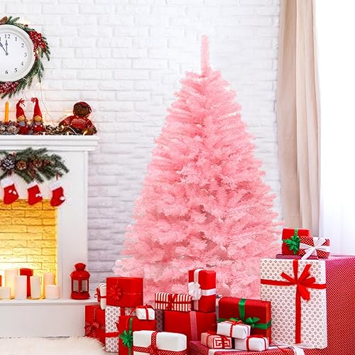 Árbol de Navidad artificial de 6 pies, 600 puntas de ramas, árbol de lápiz de Navidad, fiesta de invierno, decoración de vacaciones, árboles con