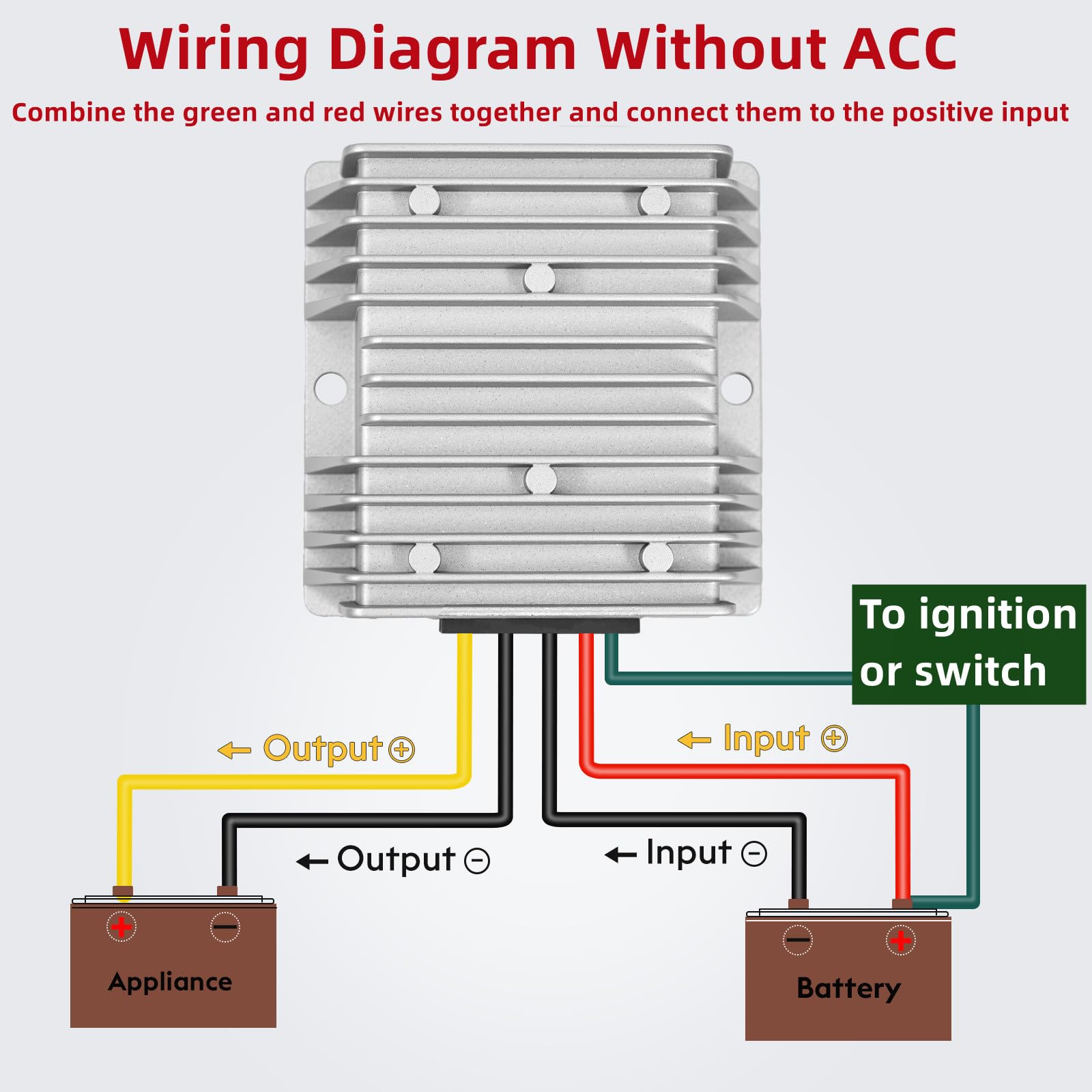 Acc Control - Convertidor reductor de voltaje de 20 A, 240 W CC, 24 V, 36 V, 48 V, reductor de voltaje y carrito de golf, transformador impermeable con fusible