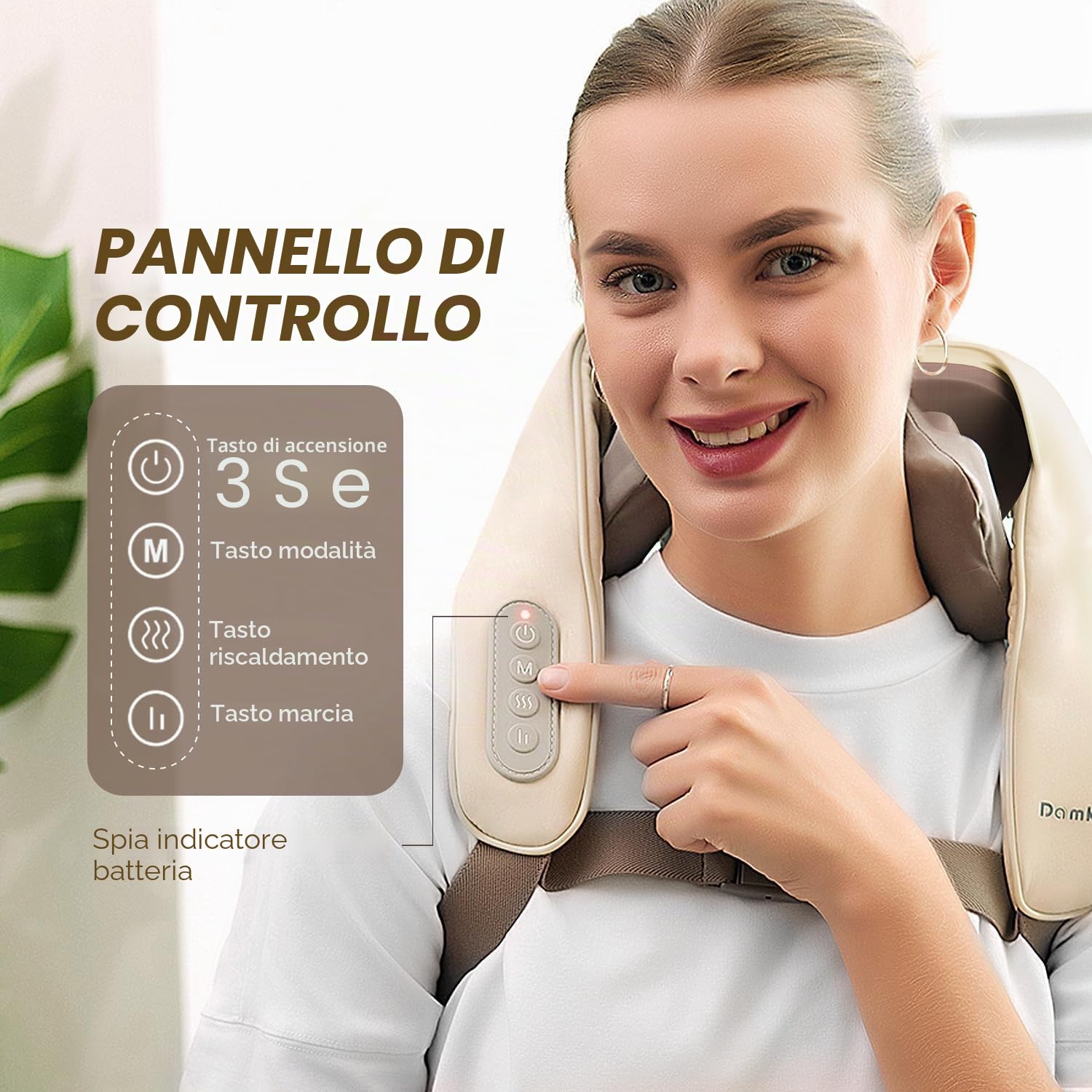 Massaggiatore per Collo, Spalle e Schiena, con Riscaldamento, Senza fili, per Alleviare il Dolore ai Tessuti Profondi, Cuscino per Massaggio Impastante 5D, Massaggiatore Shiatsu per Spalle, Regalo
