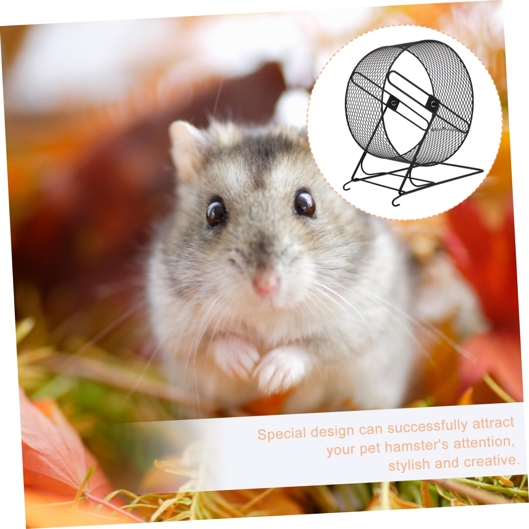 Ruota Silenziosa per Criceti in Ferro con Supporto Robusto, Divertente e Funzionale per Piccoli Animali, per Esercizio e Gioco Quotidiano