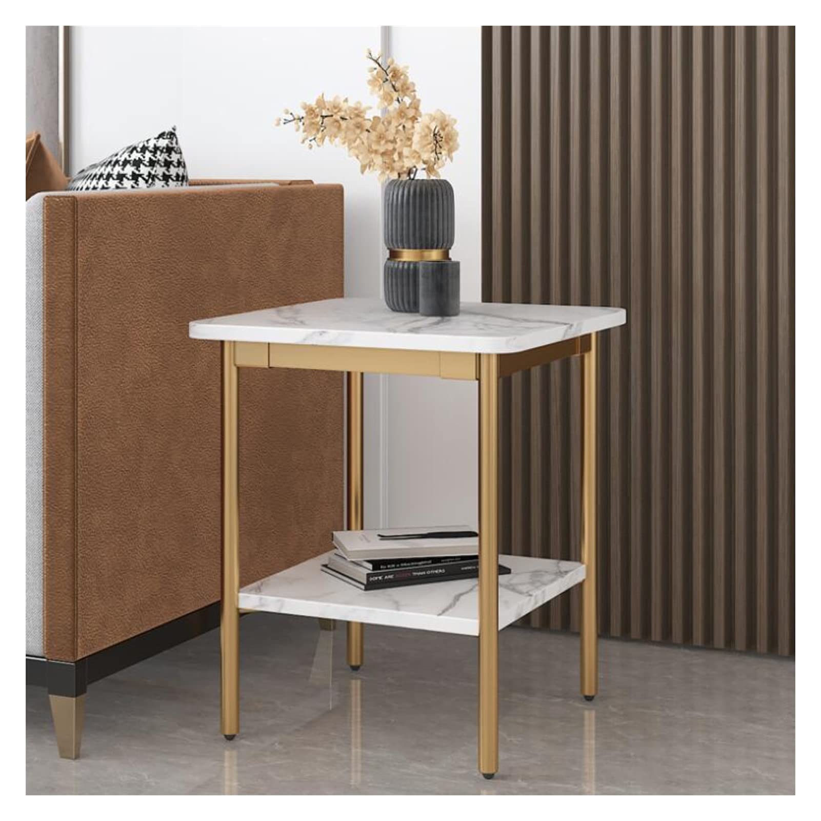 Amazon｜サイドテーブルメタルサイドテーブル、2段トレイエンド