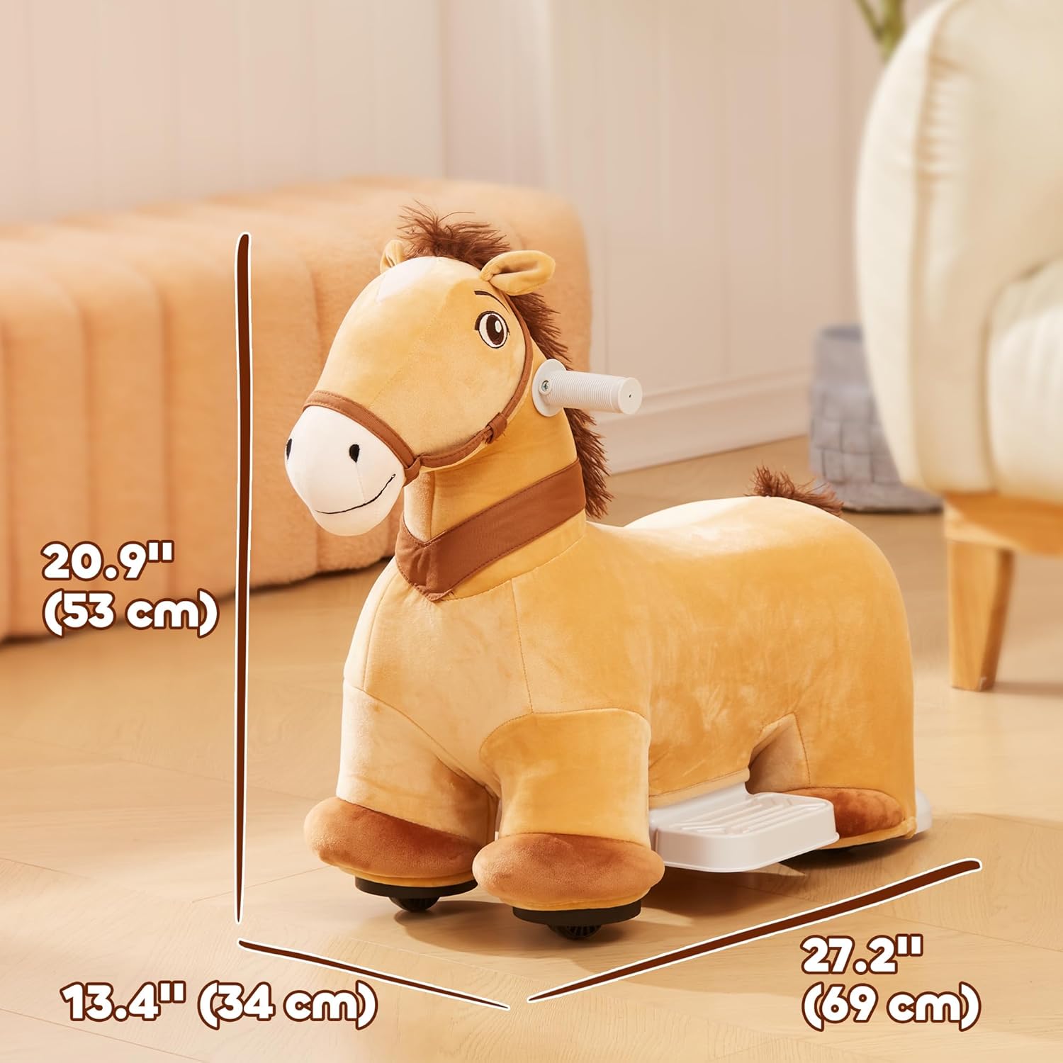 Dimensions of the Qaba 6V Electric Ride-on Horse