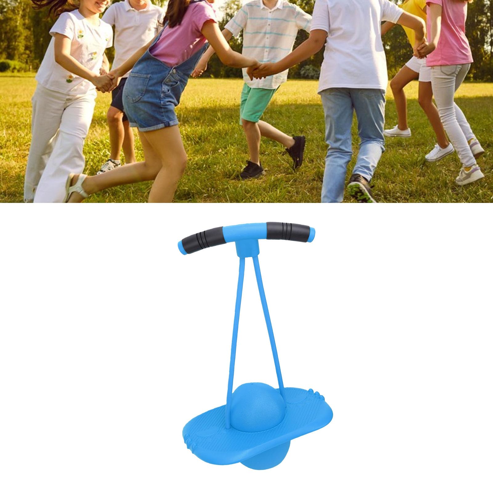 Wakects Pelota Que Rebota, Pelota de Juguete para Saltar, de Salto de Equilibrio de Plástico con Base de y Bomba, Juego de 4 Piezas de Entrenamiento de Coordinación para Niños 5 Plus, Patio Trasero,