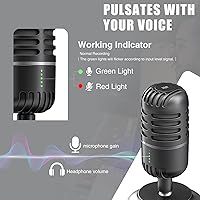 Vista 6 de Moman Micrófono USB, condensador de escritorio EMP micrófonos de PC para vapor, podcast, grabación de micrófono, juegos, zoom, reunión, YouTube