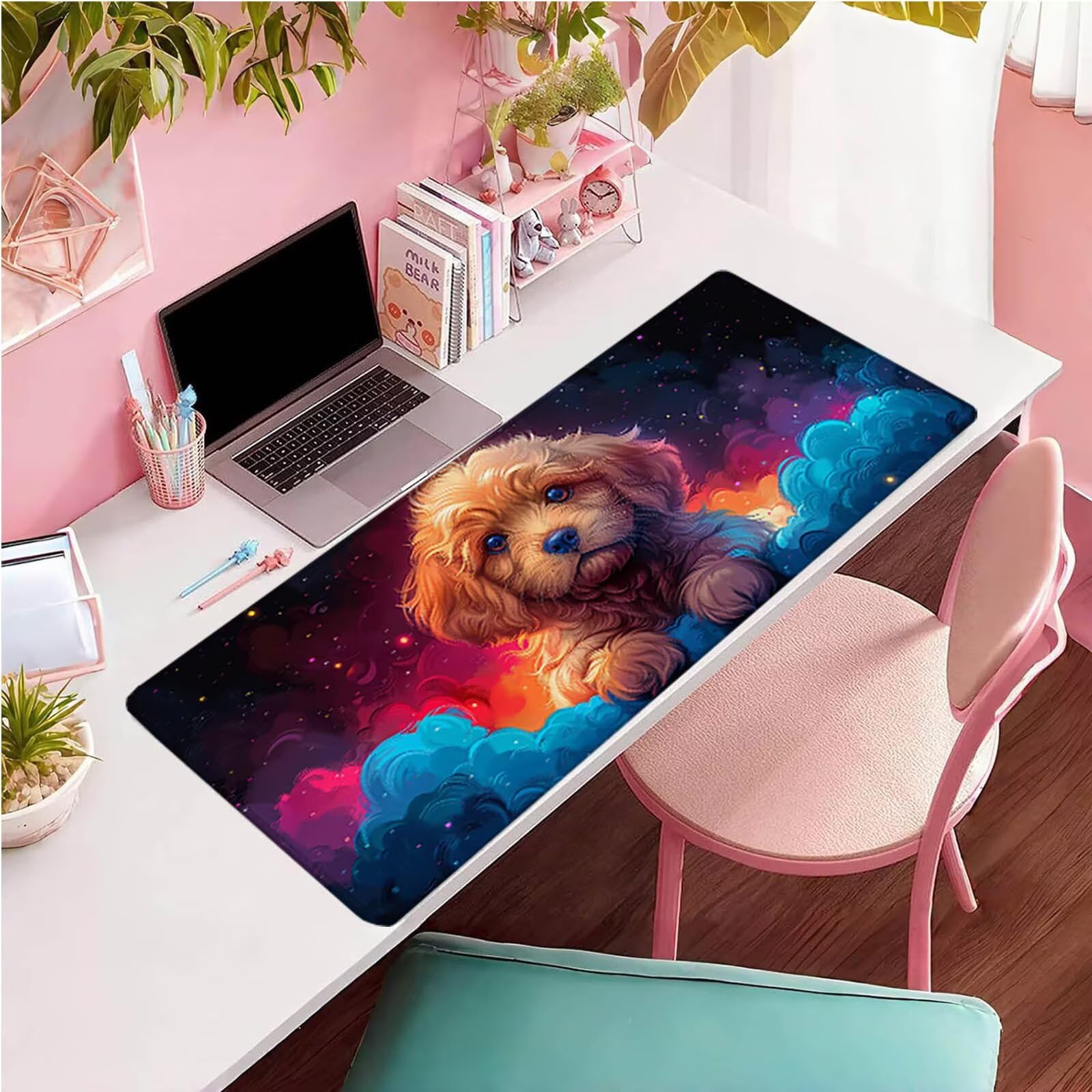 Kolorowa podkładka pod mysz do gier, podkładka pod mysz XXL 1600x800x3mm, mata na biurko ze zszytymi krawędziami, podkładka pod mysz poprawia dokładność i szybkość, akcesoria biurowe i akcesoria do