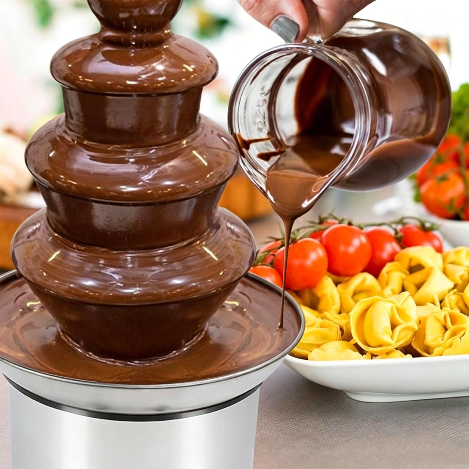 Máquina De Fuente De Chocolate De 4 Niveles, Juego De Fabricante De Fondue
