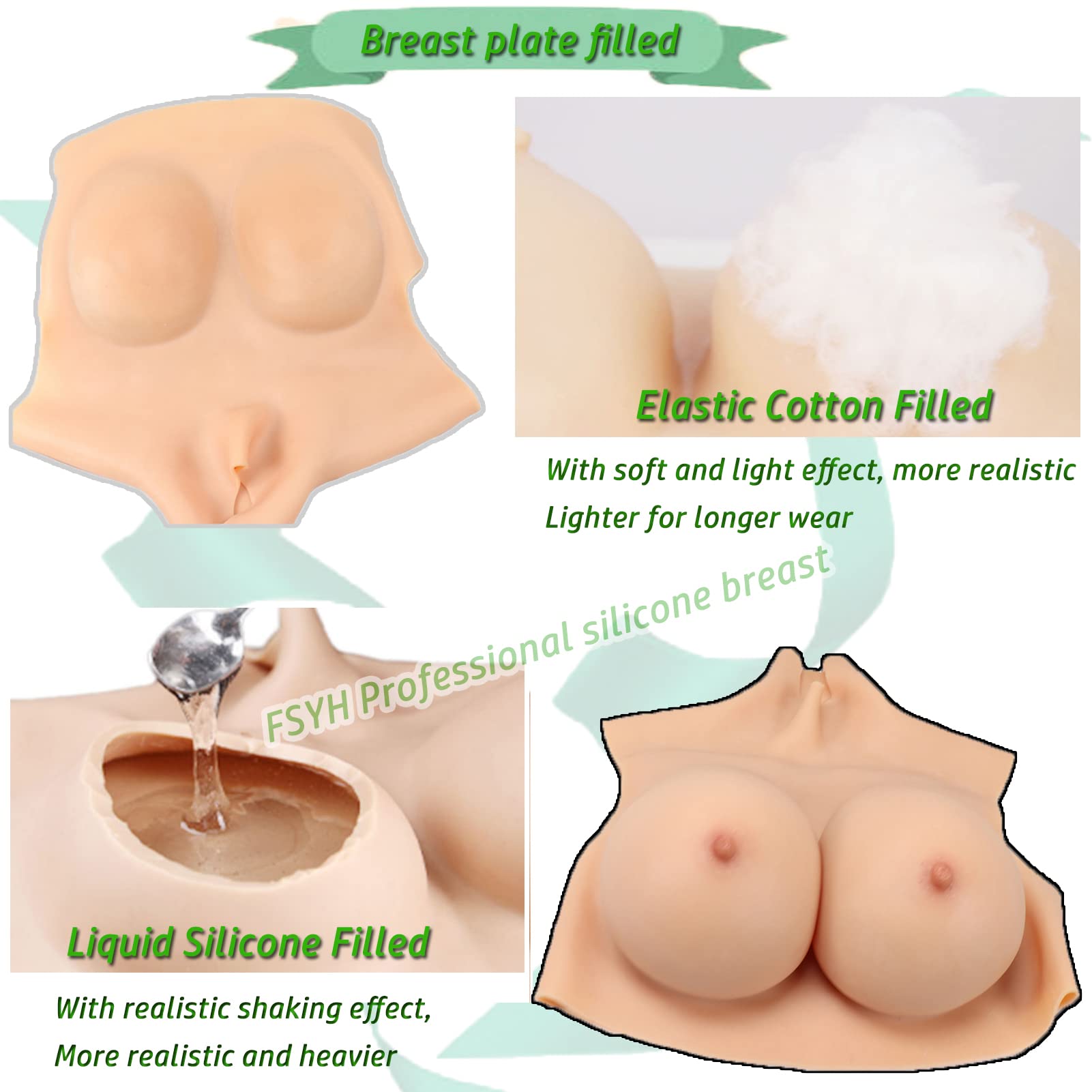 Formes de poitrine en silicone pour travestis, plaques de poitrine garnies de gel ou de coton pour vêtements, mastectomie, traînée transgenre