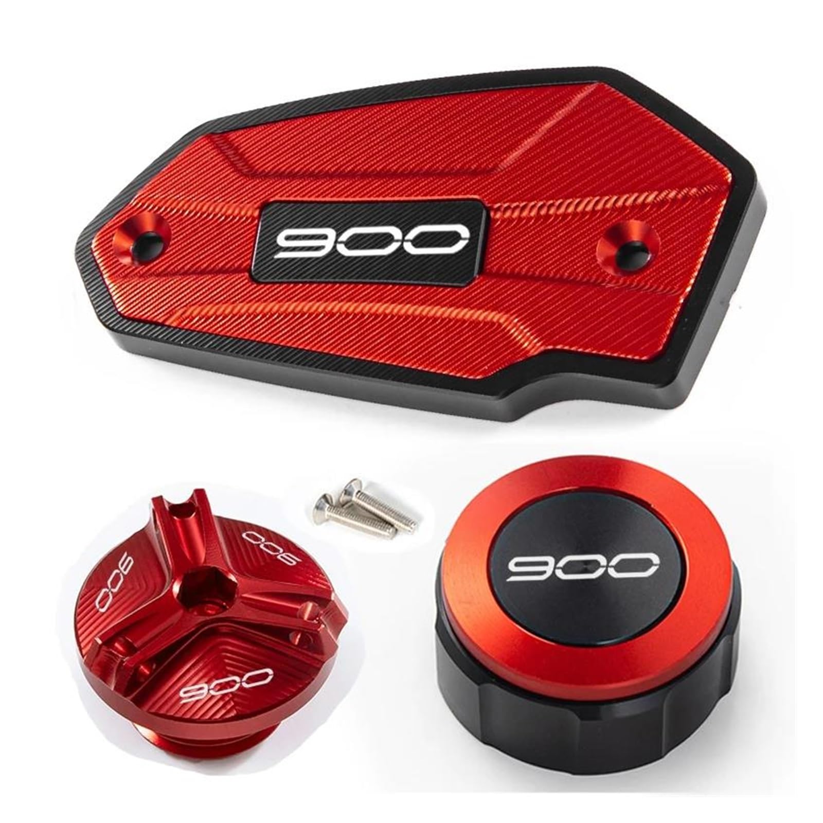 Tapón Llenado Aceite del Motor Protección del Puerto De Llenado De La Culata del Cilindro del Líquido De Freno Delantero Y Trasero para Motocicleta Z900 Z 900 2017-2024 2025(Rojo,B)