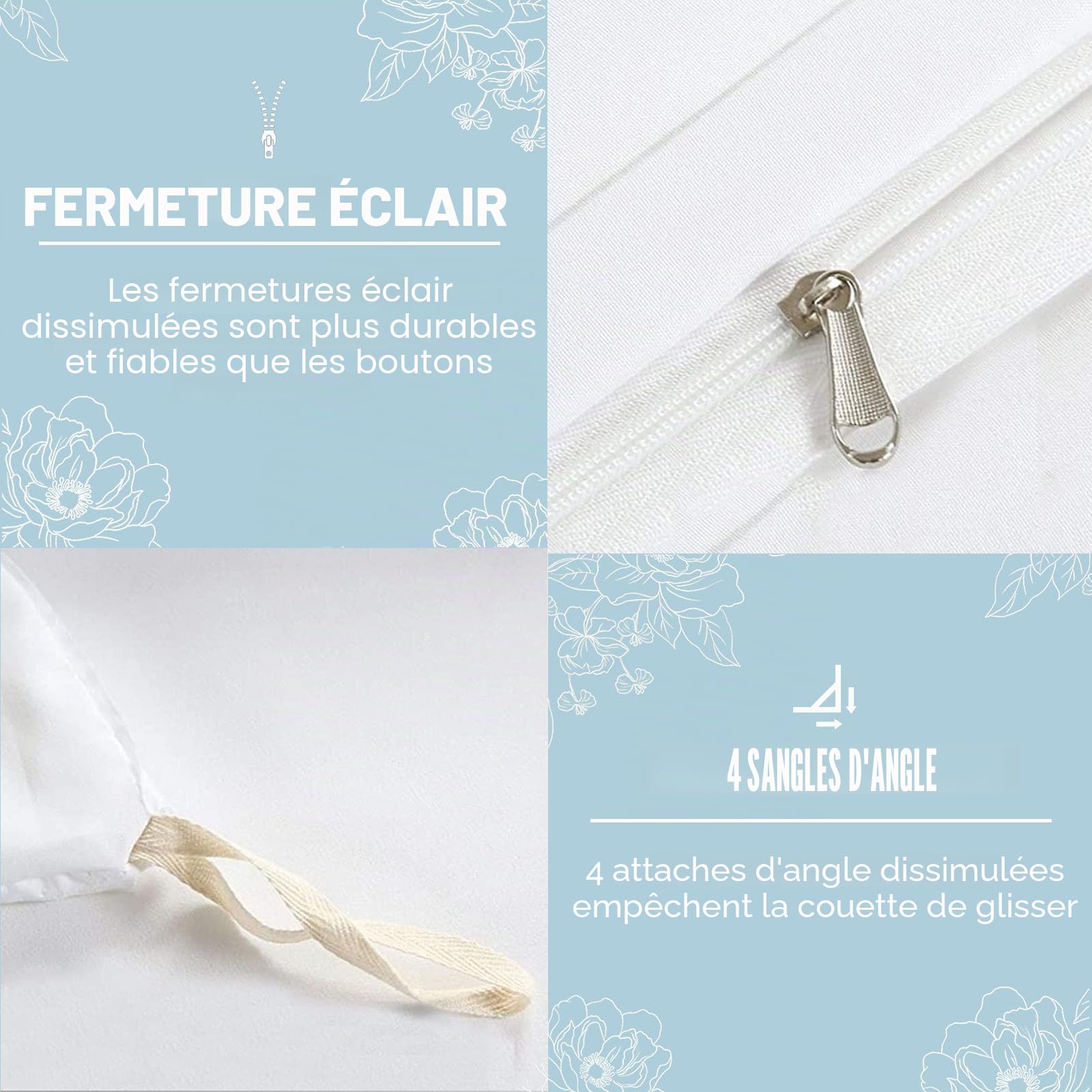 Skieurs Housse de Couette Microfibre 140x200 cm, Ski Haute Montagne Parure de Lit Réversible Forêt Naturel Housse Couette avec Fermeture Éclair et 2 Taie d'oreiller 65x65 cm