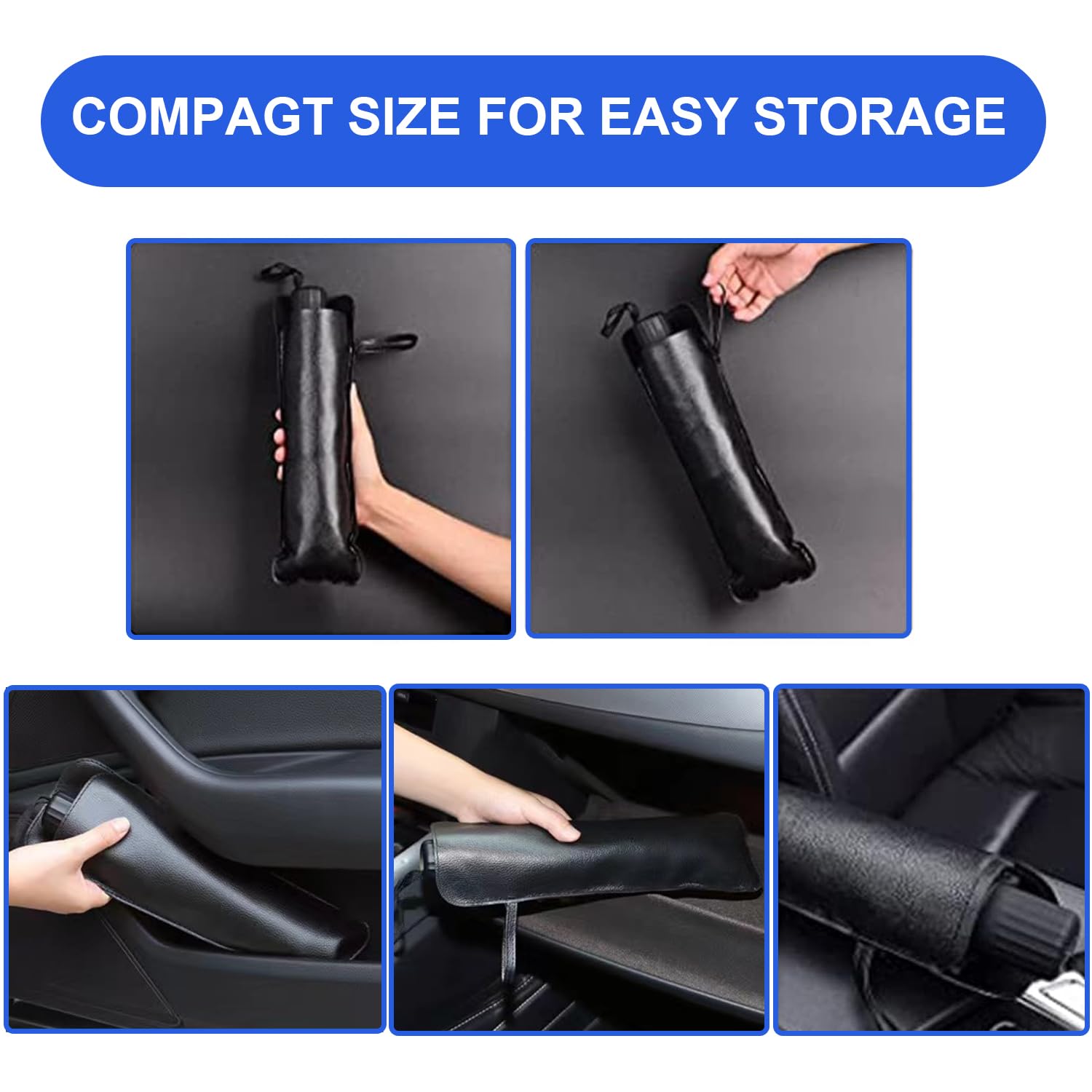 LELYFIT Parasol de Coche para el Parabrisas, Material de Protección Solar de 5 Capas, Plegable y Retráctil, Protección Ultravioleta, Adecuado para la Mayoría de Los Modelos (Grande) — view 6