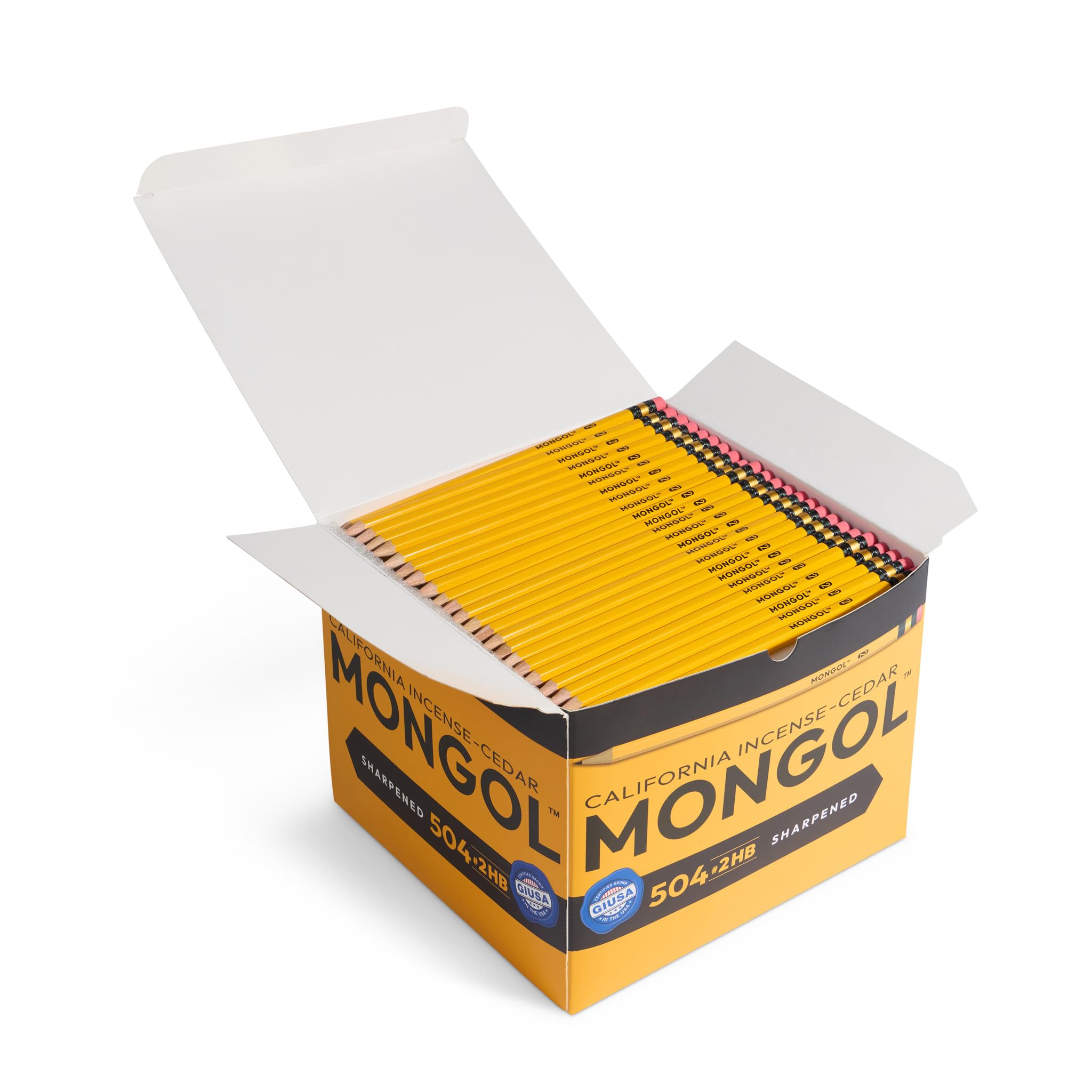 Mongol Classic Incense Cedar #2 Pencil - 504-Pack - Pre-sharpened, European Graphite Core, US Grown Cedar, Smudge Free Eraser – Nontoxic PMA Certified