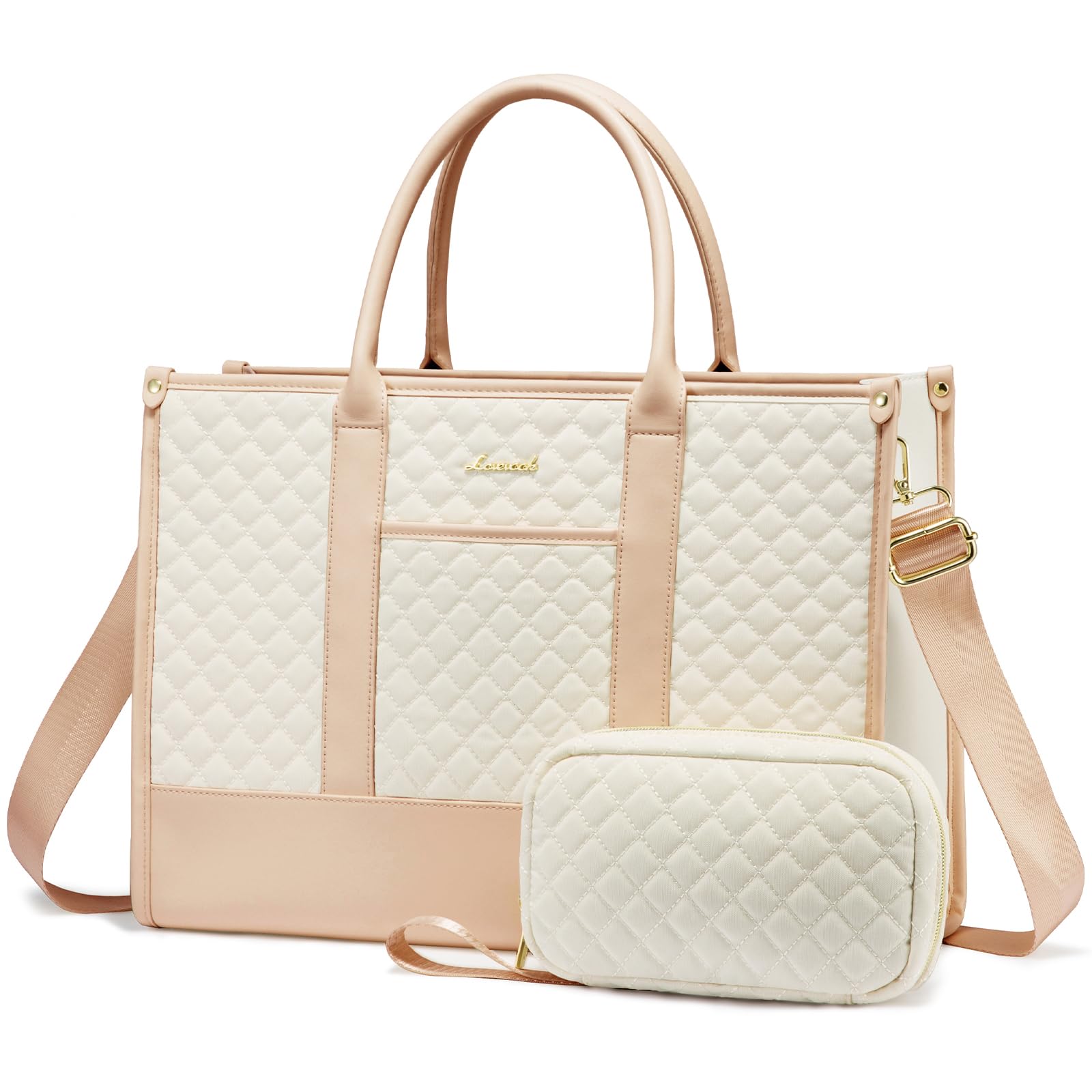 LOVEVOOK Laptop Bags for Women, 15.6 inch Waterproof Work Tote Bag with Clutch, Professional Teacher Computer Purse Lightweight Shoulder Bag Travel,