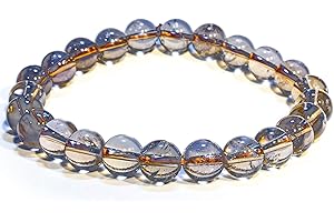 Natural Smoky Quartz Crystal Bead Bracelet for Women and Men