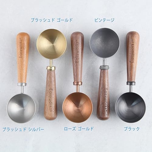 Miniatura 8 de Easyworkz Diego - Cafetera de café expreso para estufa, 4 tazas, 6.8 onzas, con cuchara de café retro de acero inoxidable con mango de nogal negro,