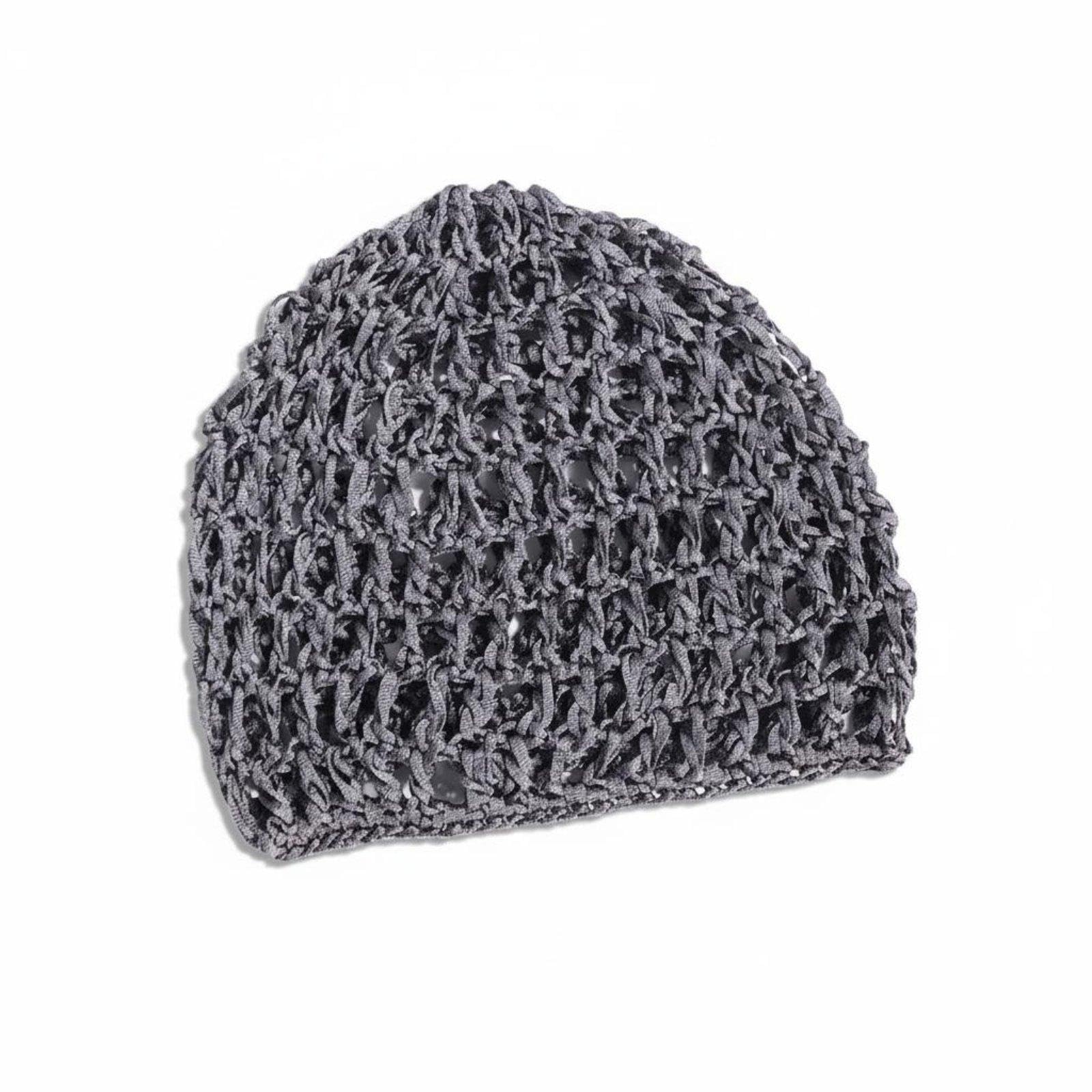 Hollow Out Knit Cap Breathable Hollow Out Head Cap Fit Mesh Skullcap for Women, Men, Casual Wear, Sleeping, Food Service Gray-image-5
