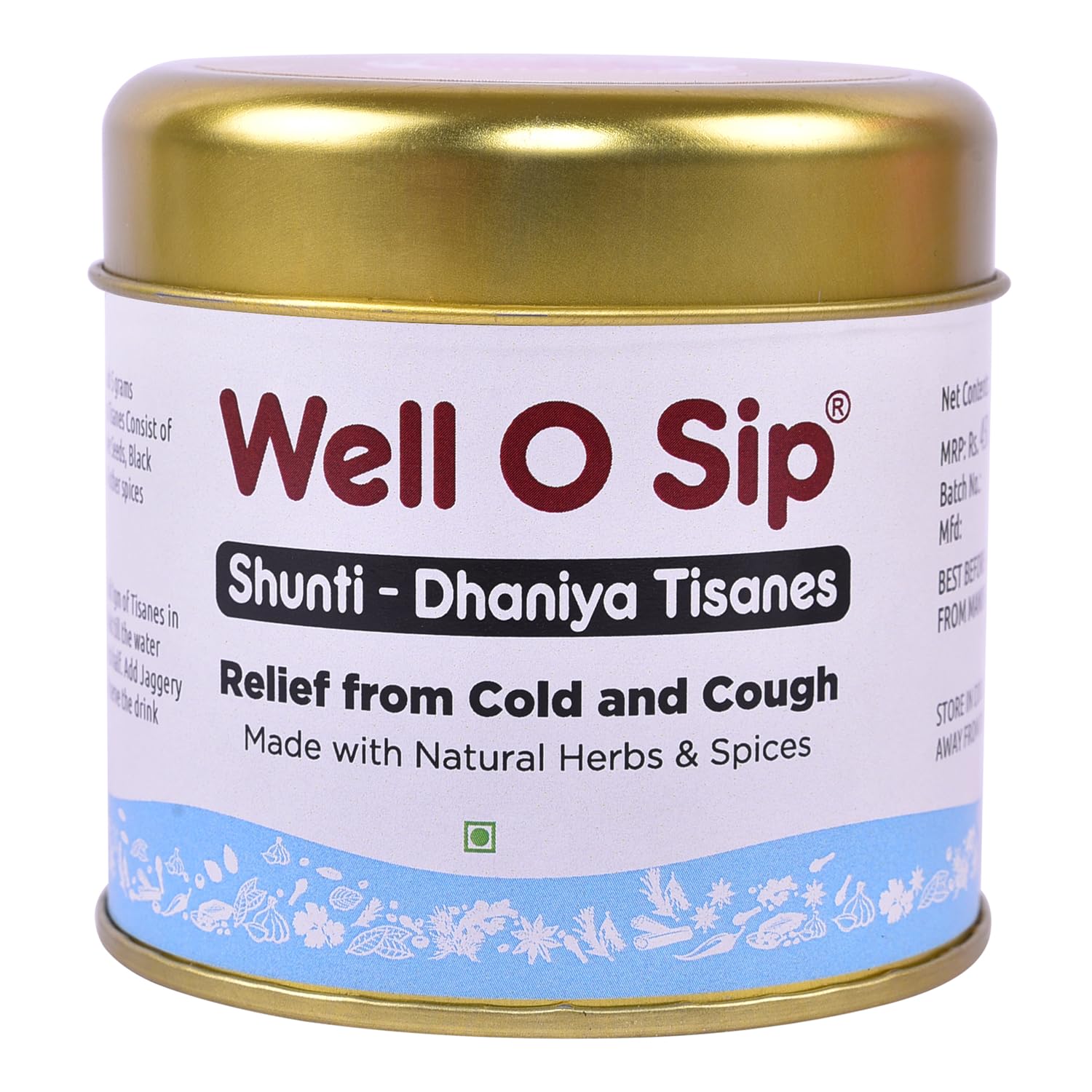 Shunti Dhaniya Tisanes | Relief from Cold, Cough and Throat Pain | Bloating and Constipation | Reduces Vomiting, Nausea and Morning Sickness (50)