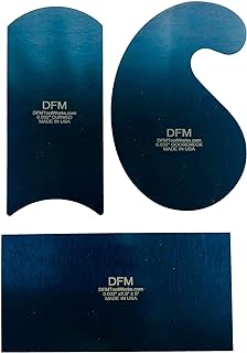 DFM Blue Curved Cabinet Scraper Cards MADE IN USA (Traditional Set QTY 3)