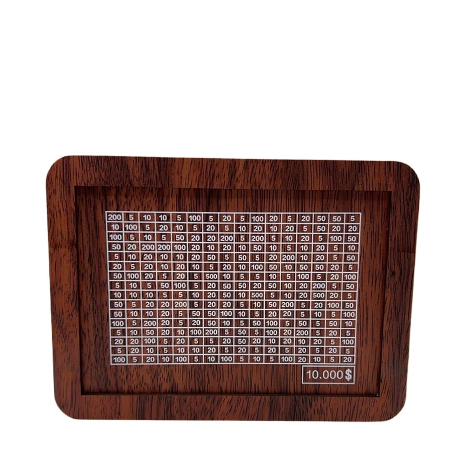 ZythrXLate Wooden Coin Collection Box 1000/3000/5000/10000 Box Wooden Digital Textured Piggy Bank Reusable Money Vault Savings Challenge Cash Storage Case for Coin Collectors(Brown (10000 USD))