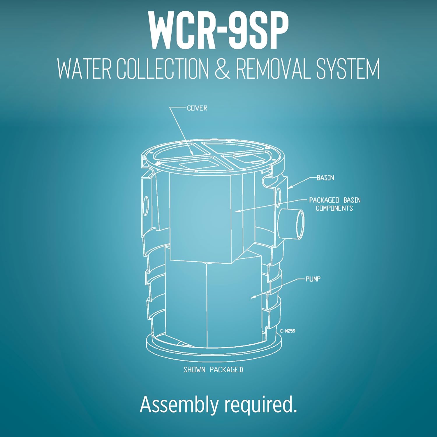 Little Giant WCR-9SP 115 Volt, 4/10 HP, 4800 GPH Automatic Outdoor Water/Seepage Collection and Removal System with Sewage Pump, 20' Piggyback Float Switch, Structural Foam Cover, Green/Blue, 509081