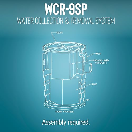 Miniatura 3 de Little Giant WCR-9SP 115 voltios, 4/10 HP, 4800 GPH Sistema automático de recolección y eliminación de agua/filtraciones para exteriores con bomba