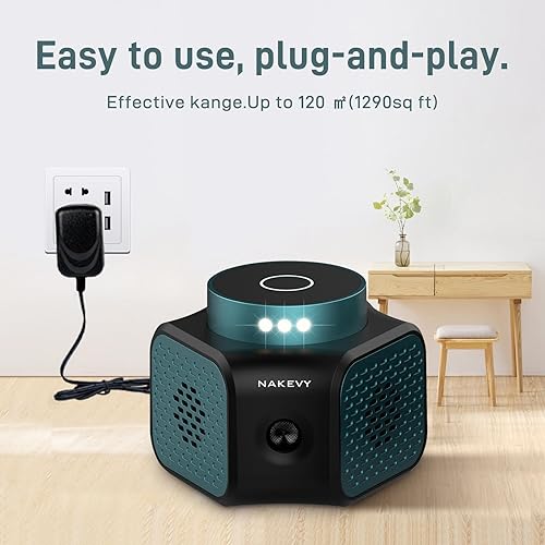 Miniatura 7 de Dispositivo repelente ultrasónico de roedores para interiores, enchufe electrónico de 360° con pulsos disuasorios LED para ardillas, hogar, ático,