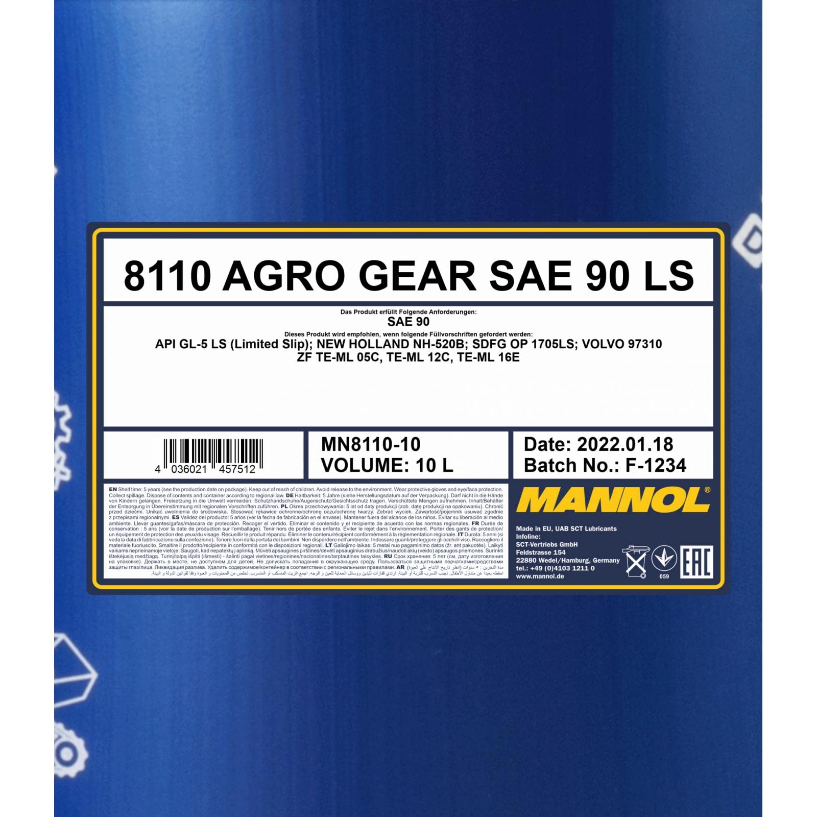 MANNOL 8110 Agro Gear 90 LS 10L