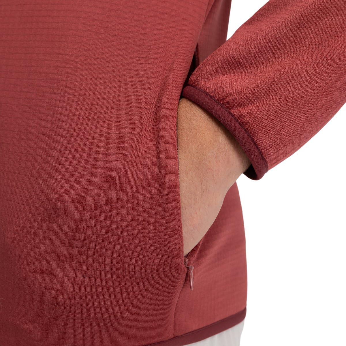 SIROKO - Giacca in Pile da Escursionismo con Cappuccio Stride Maroon