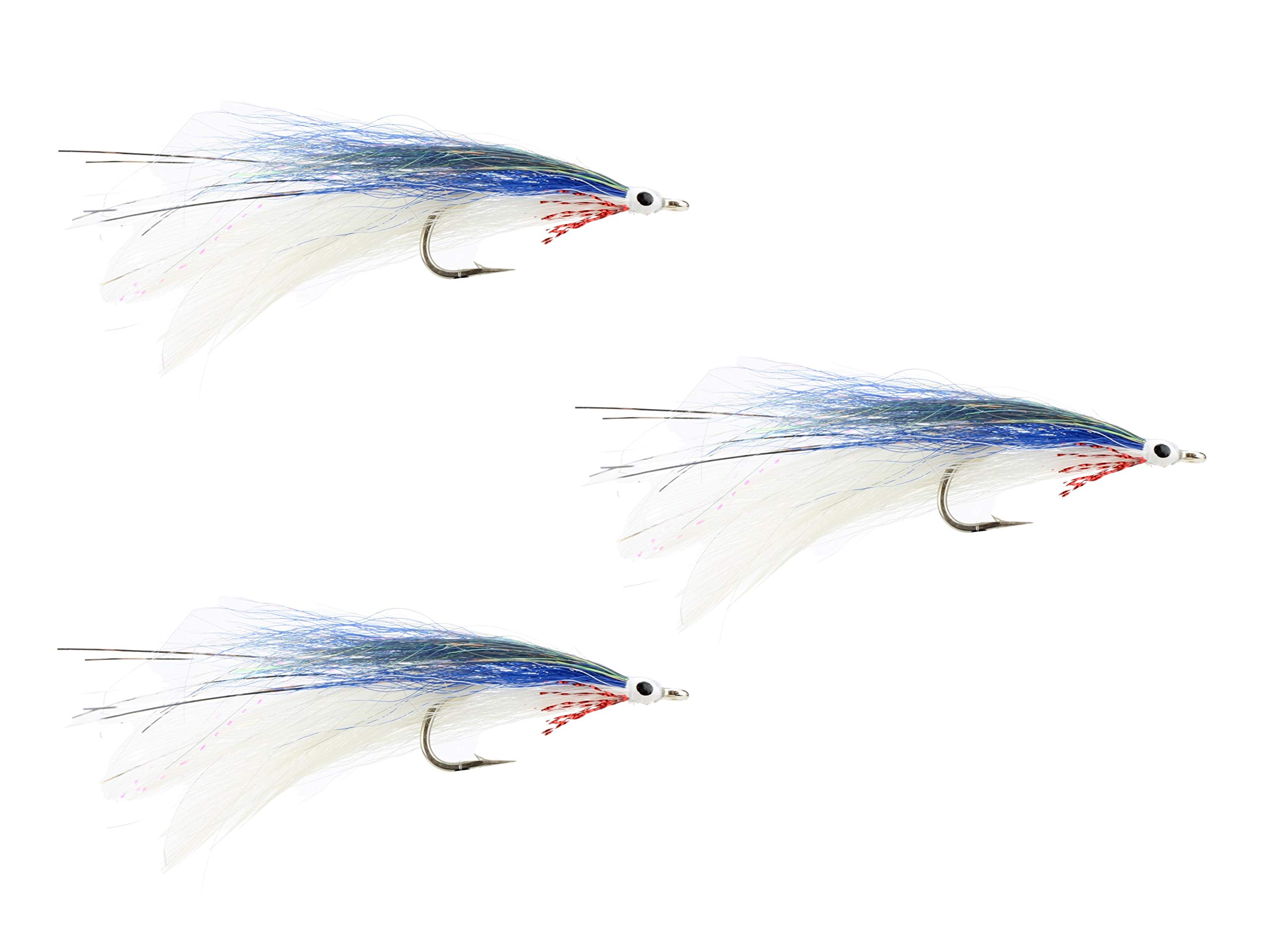 Wild Water Fly Fishing Deceiver Flies, Size 2/0 Streamer for Bass, Pike, Saltwater Fish Qty. 3