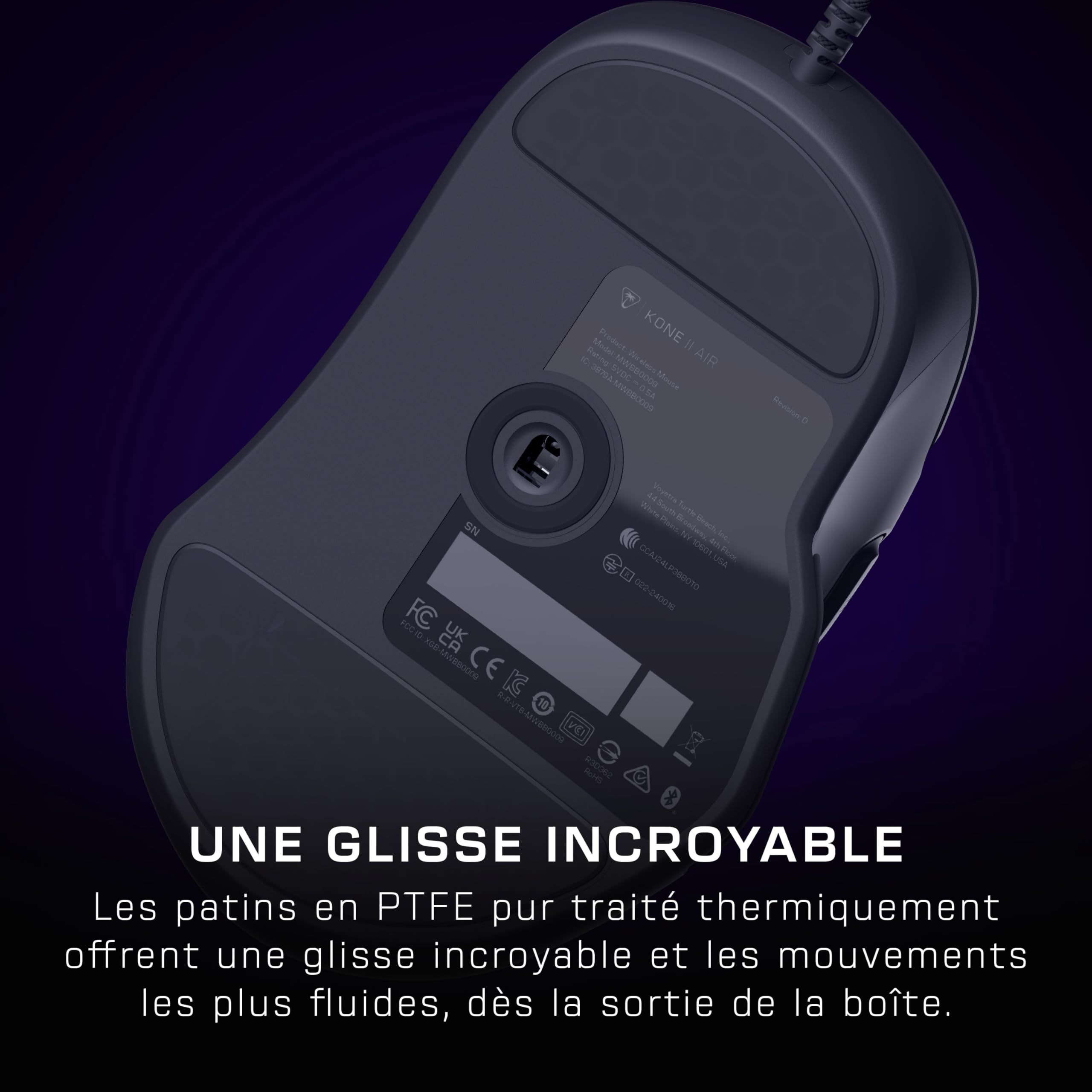 Turtle Beach Kone II - Souris Gaming RGB Ergonomique Filaire, Capteur Optique 26000 DPI, Interrupteurs Optiques 100 M de Clics, 23 Entrées Personnalisables, Molette 4D, Patins en PTFE Pur - Noir
