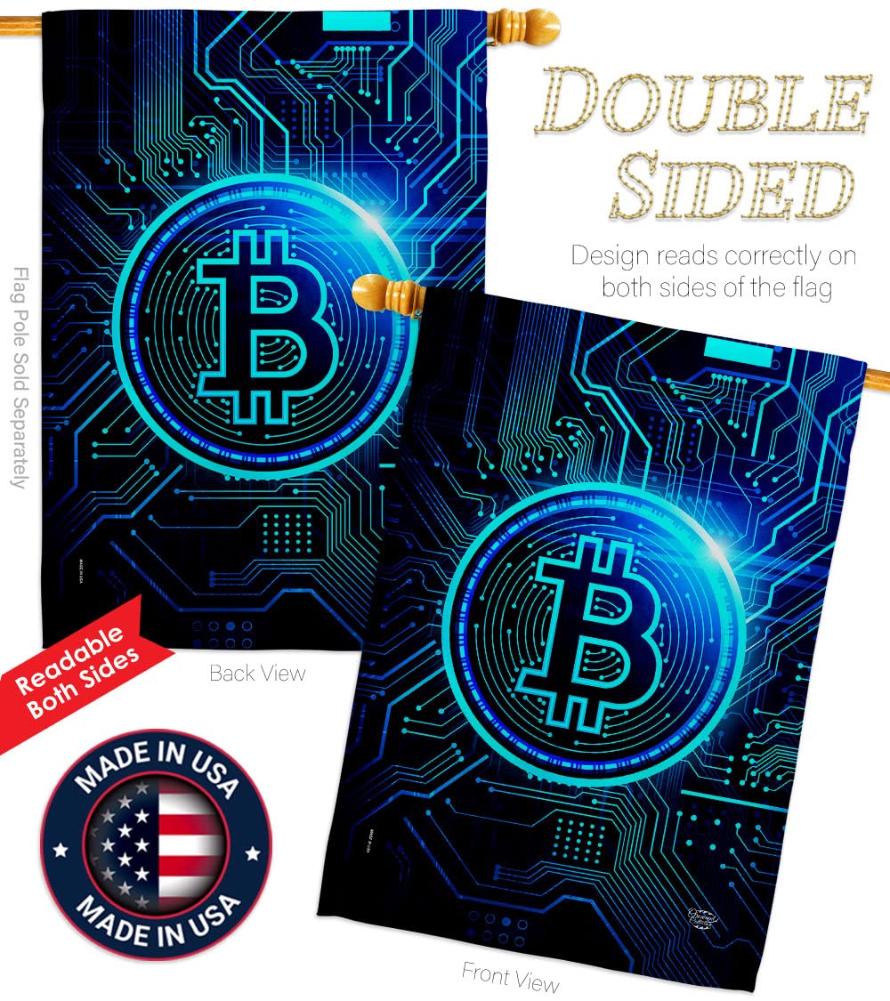 Amazon.com: Bandera azul de Bitcoin House – Paquete de novedad comerciante  de venta abierta tienda minorista promoción de anuncios comerciales de  Estados Unidos apliques vintage – Cartel de decoración pequeño jardín patio