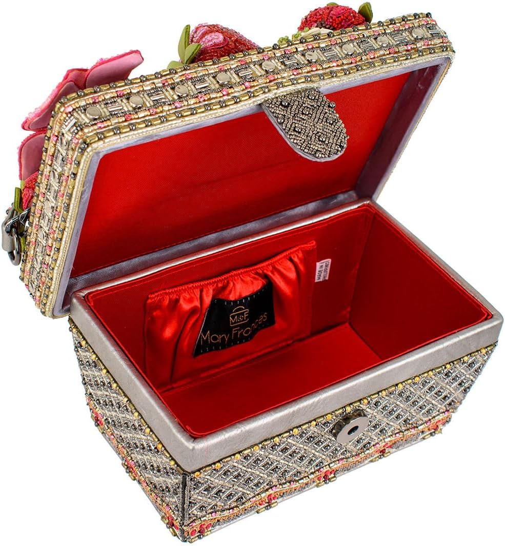 Mary Frances Berry Beautiful Beaded Strawberry Basket Top Handle Bag