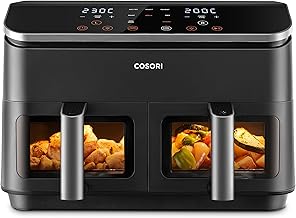 Cosori Freidora de Aire con Doble Cesta 8,5L Air Fryer, Capacidad Adecuada, Más Sano, SYNC Finish, 2-4 Personas, 10 en 1, ...