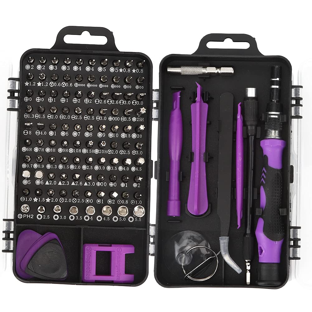 Tournevis de précision 115 en 1 Yumili Mini violet pour réparation de montre