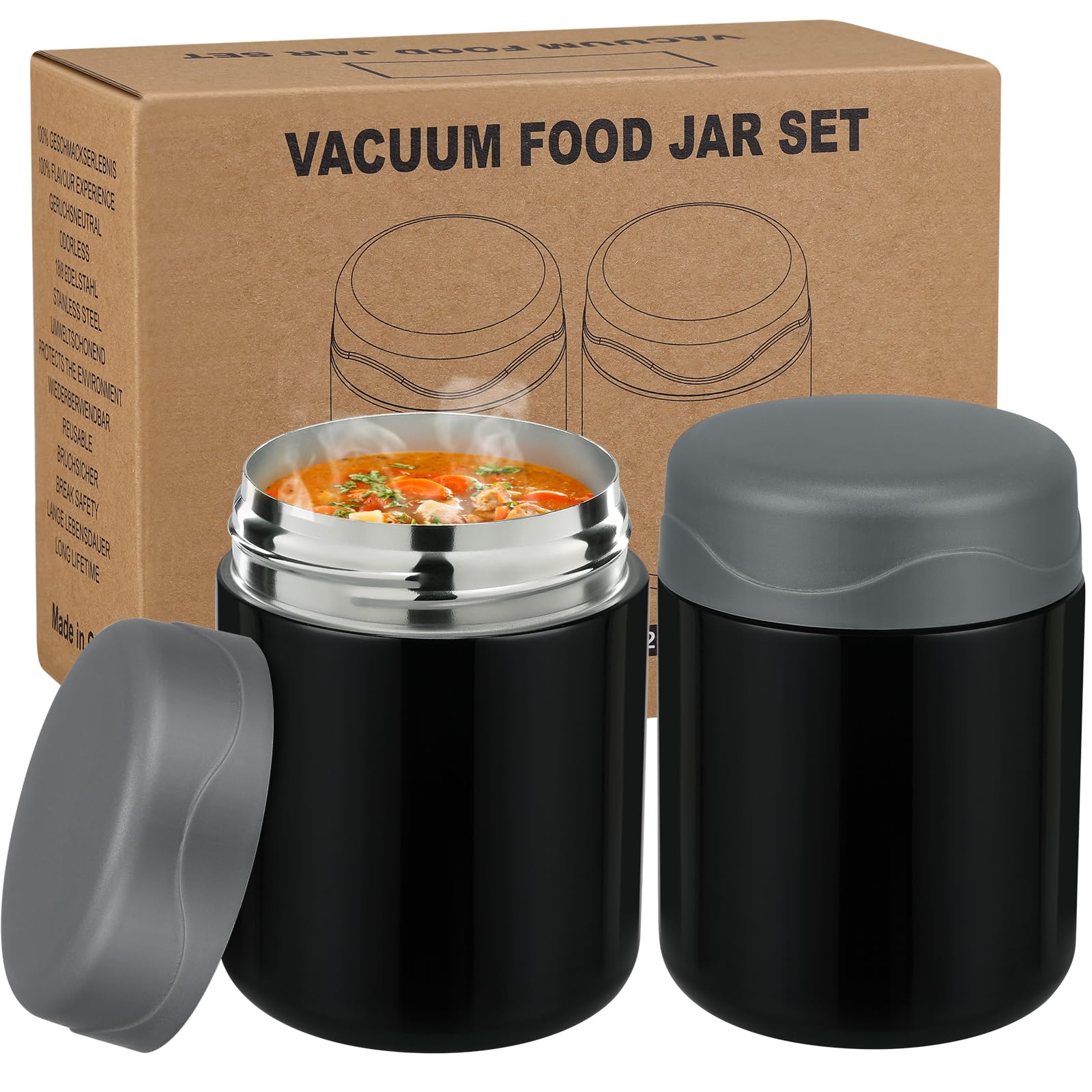 wiwens Insulated Food Jar 2 Pack