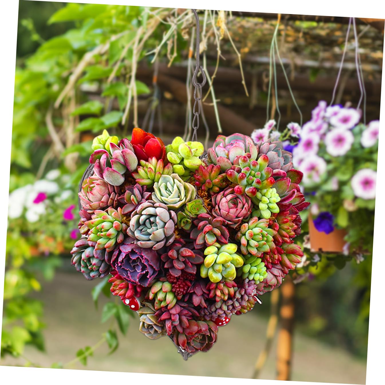 Lot De 3 Pots De Fleurs Suspendus en Métal Paniers Muraux en Fer Robuste