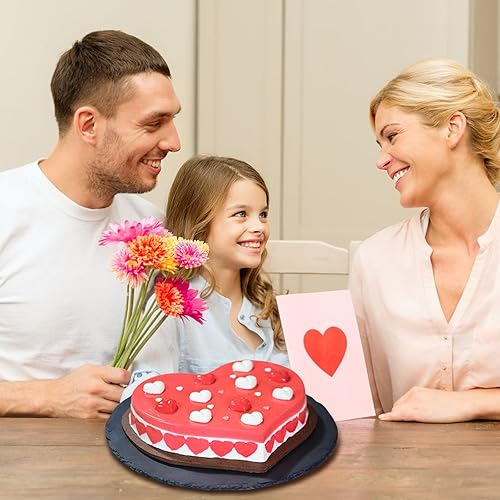 Miniatura 7 de Bandejas para Tarta en Forma de Corazón de 10 Pulgadas, Juego de 2 Moldes de Silicona Antiadherentes en Forma de Corazón para Tartas, Cheesecakes y